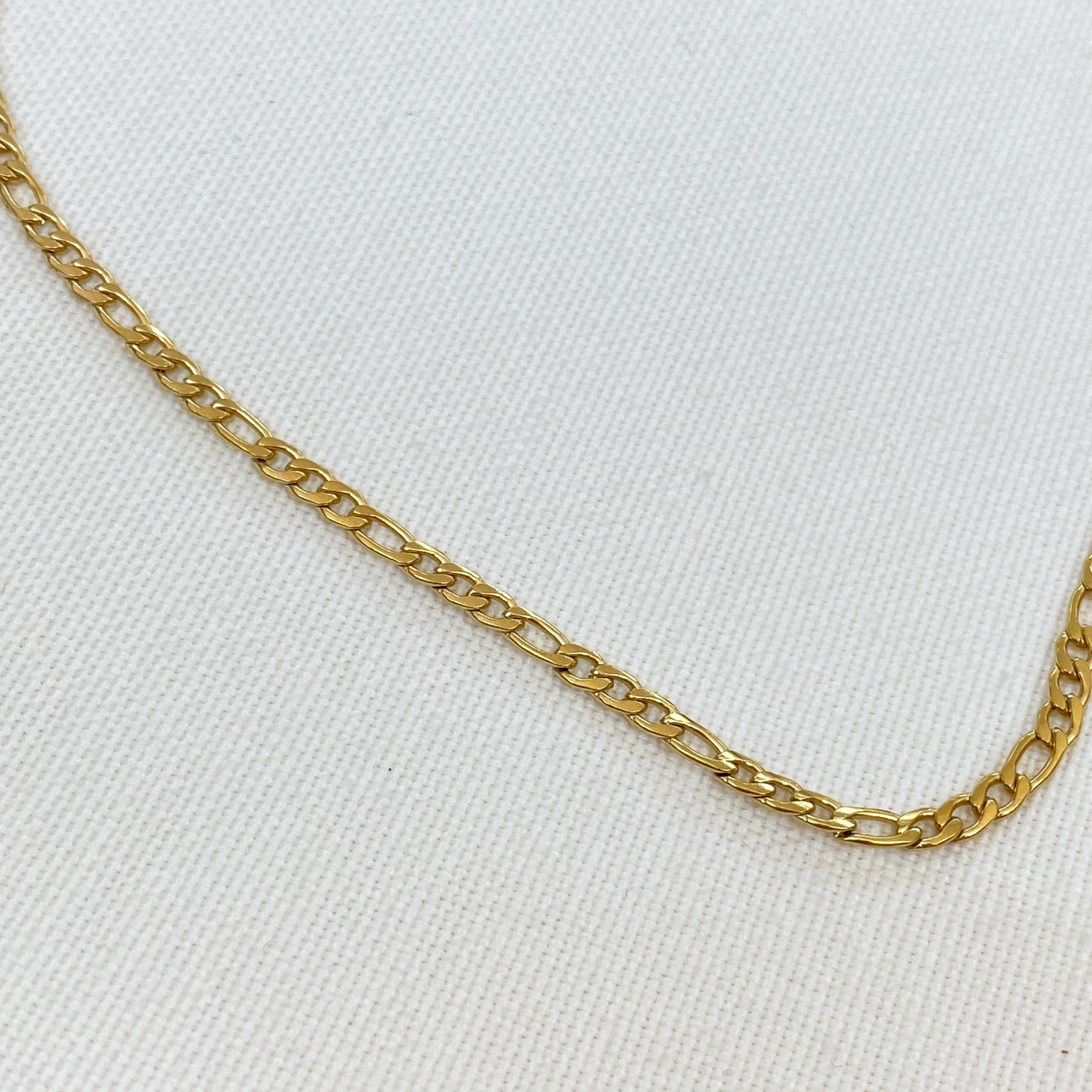 Figaro Model Yassı Unisex Zincir Kolye Yüksek Kalite 4 mm 60+5 cm