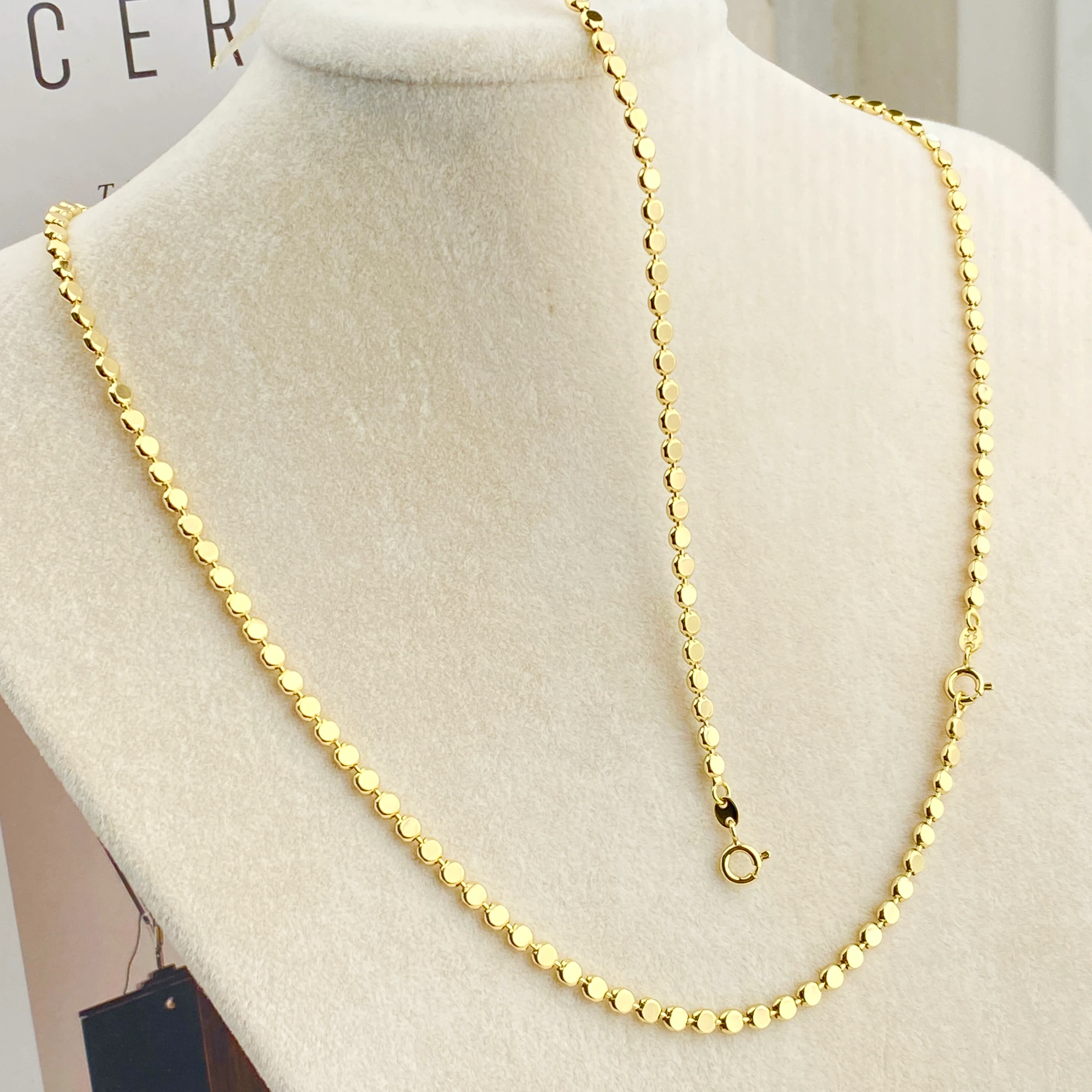 Dorika Bileklik Kolye Seti Ezme Topcuklu Kadın Bileklik Kolye Seti Kararmaz Xuping 14 Ayar