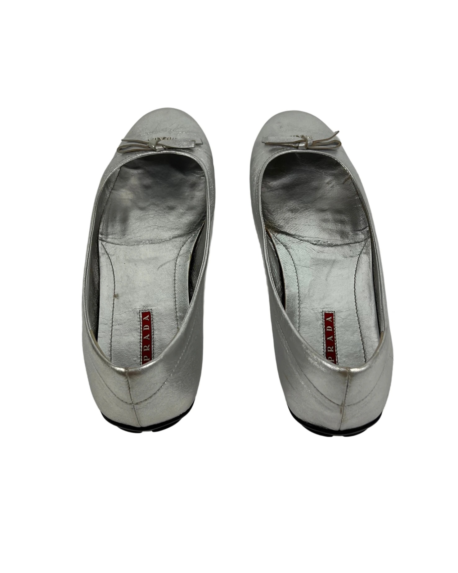 Prada Metallic Silver Ballerina