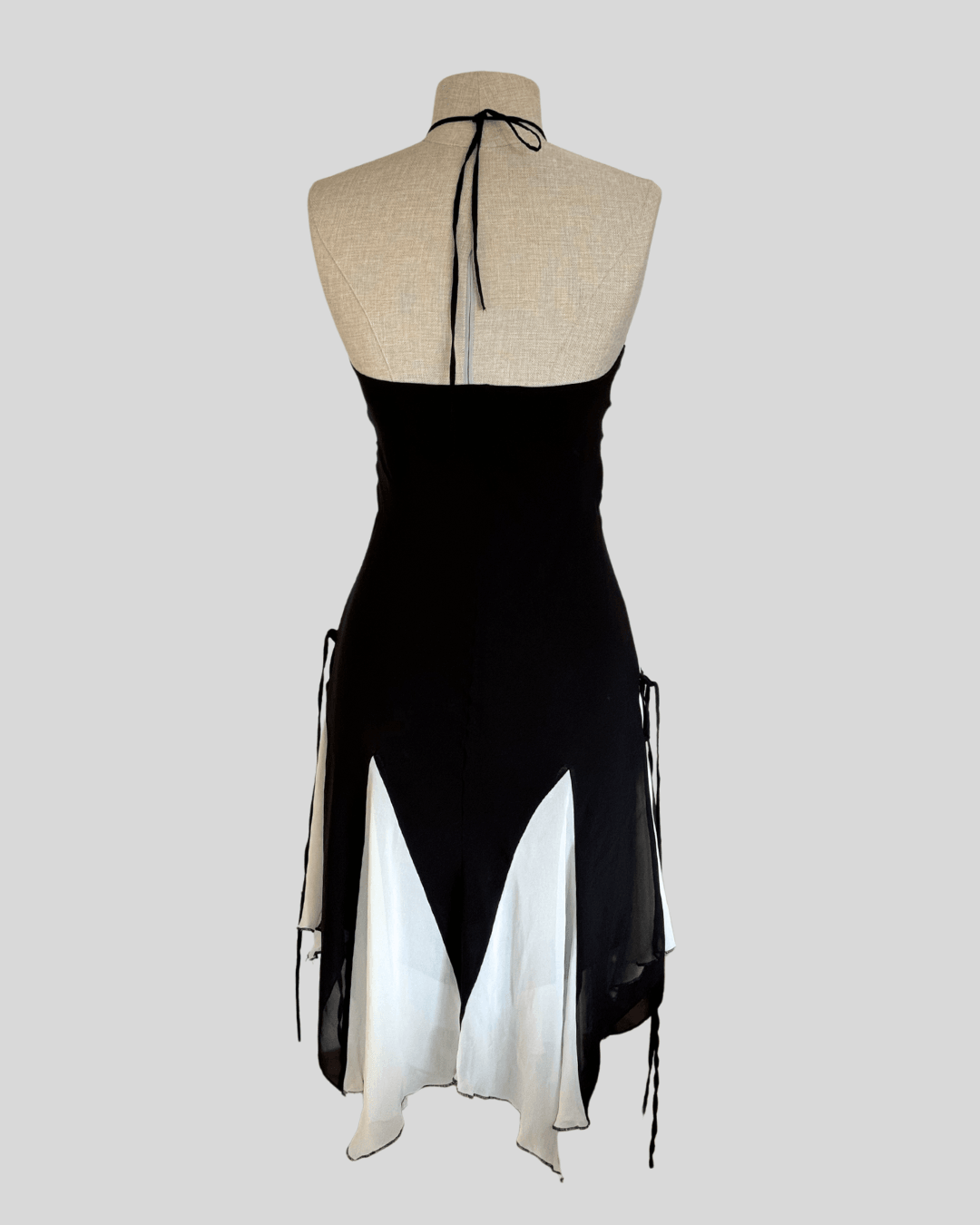 Black and White Chiffon Dress