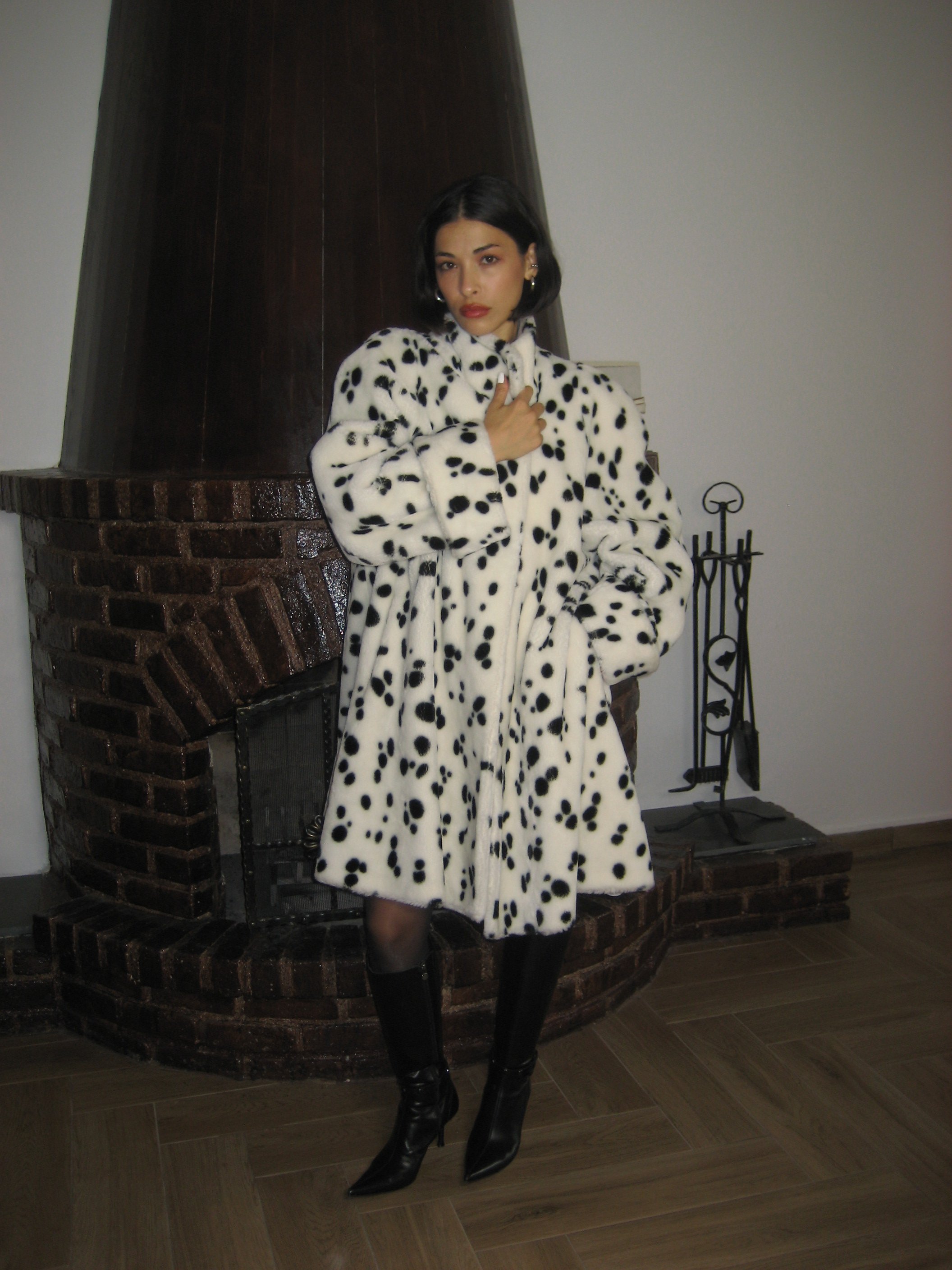 Dalmatian Faux Fur Coat