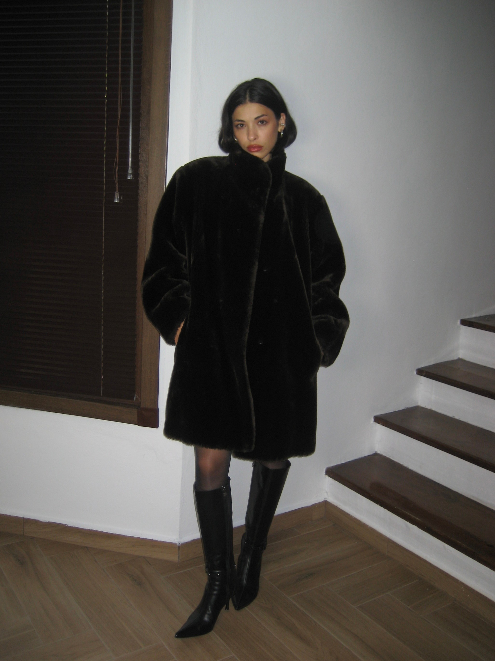 Paris Brown Faux Fur Coat