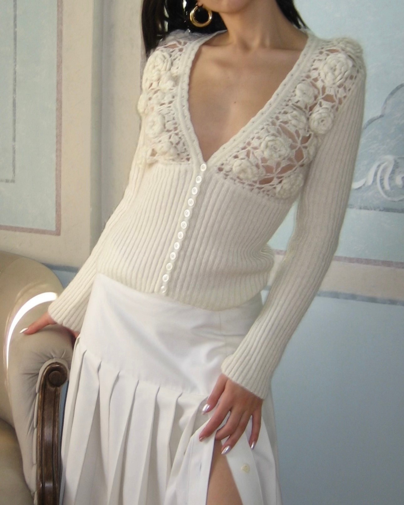 Floral Wool Cardigan