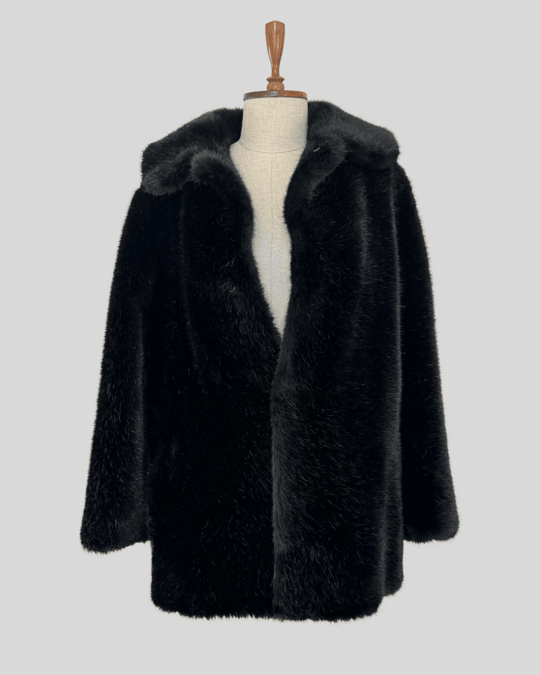 Black Faux Fur Coat