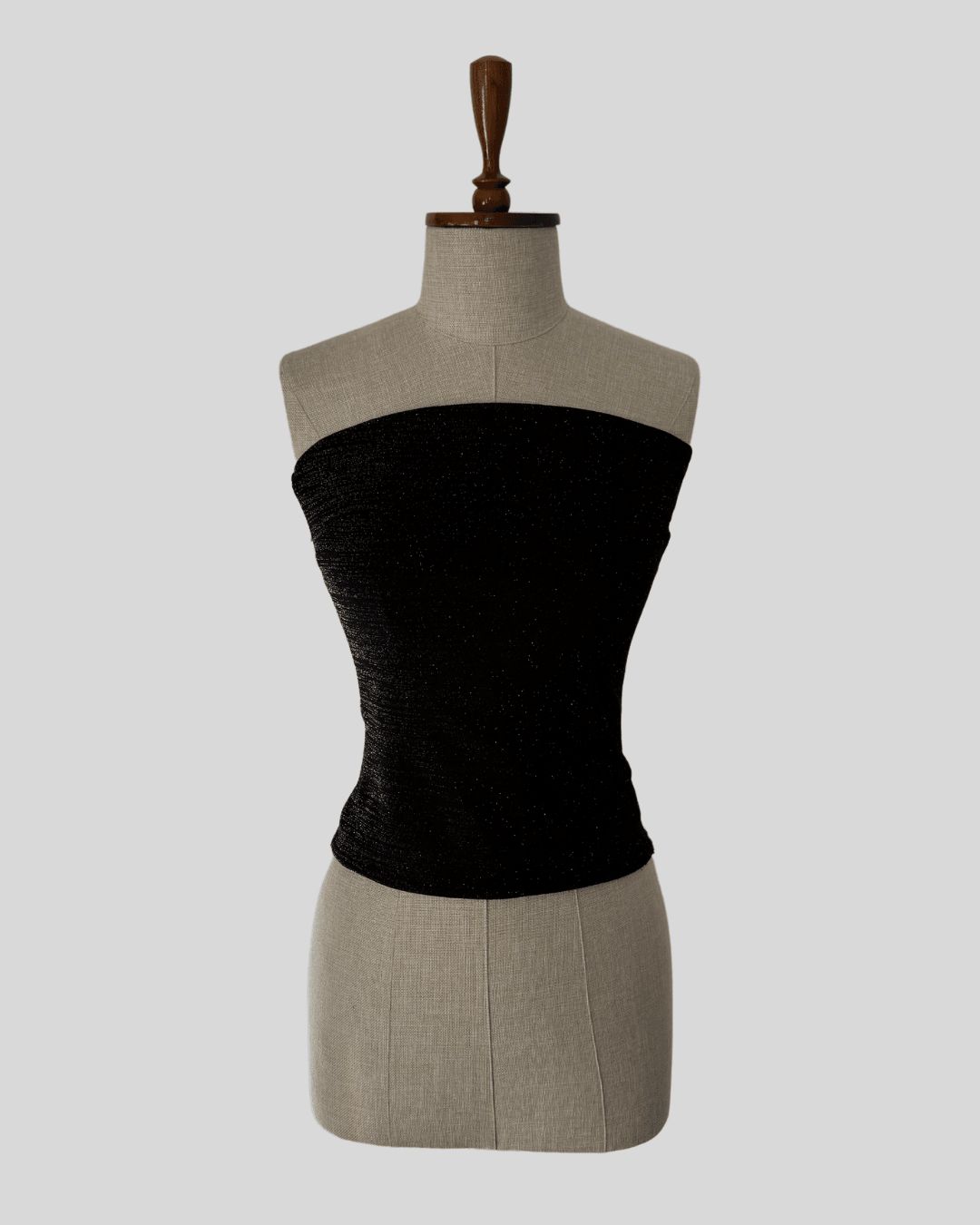 Knitted Sim Detailed Strapless Top