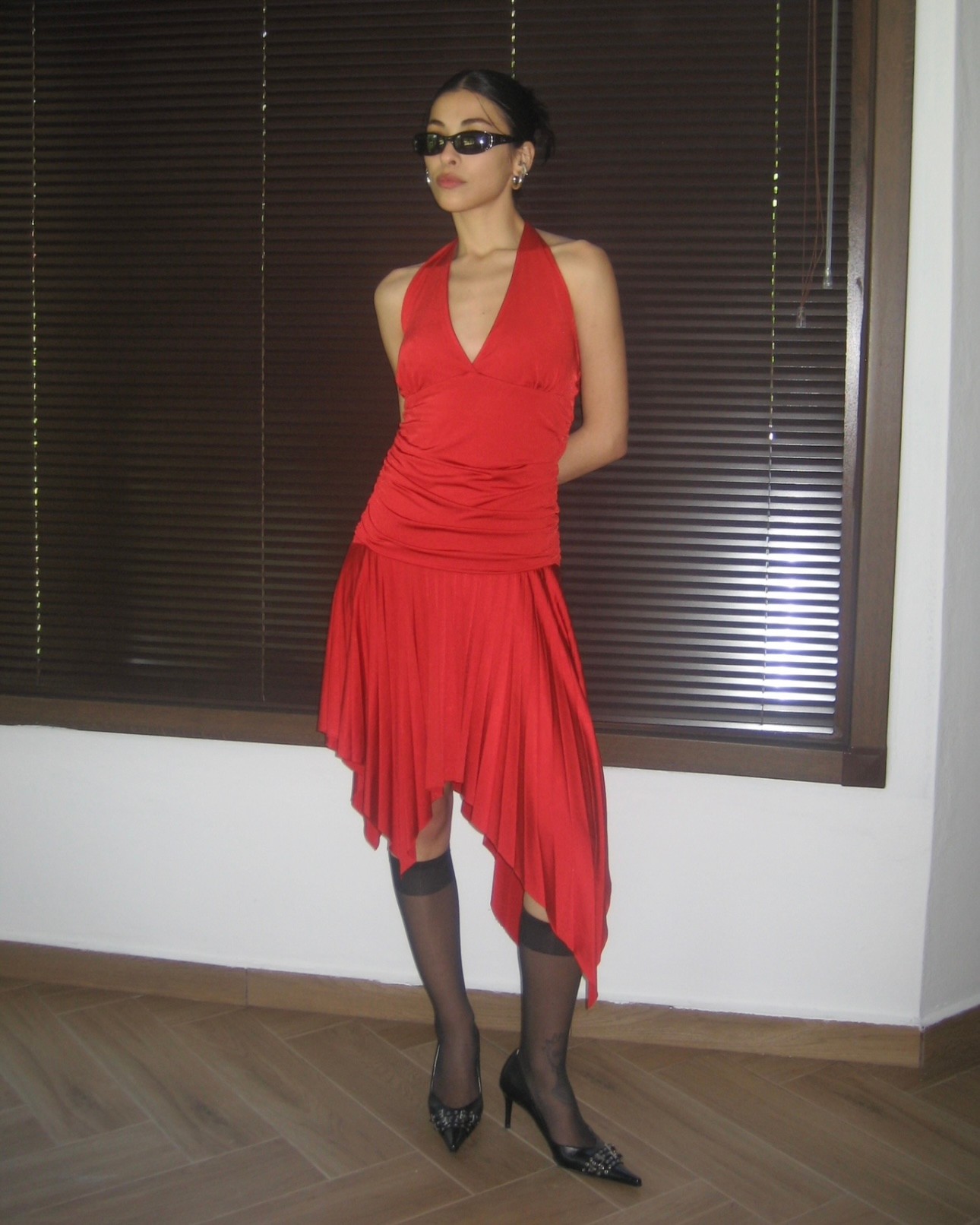 Red Asymmetric Dress