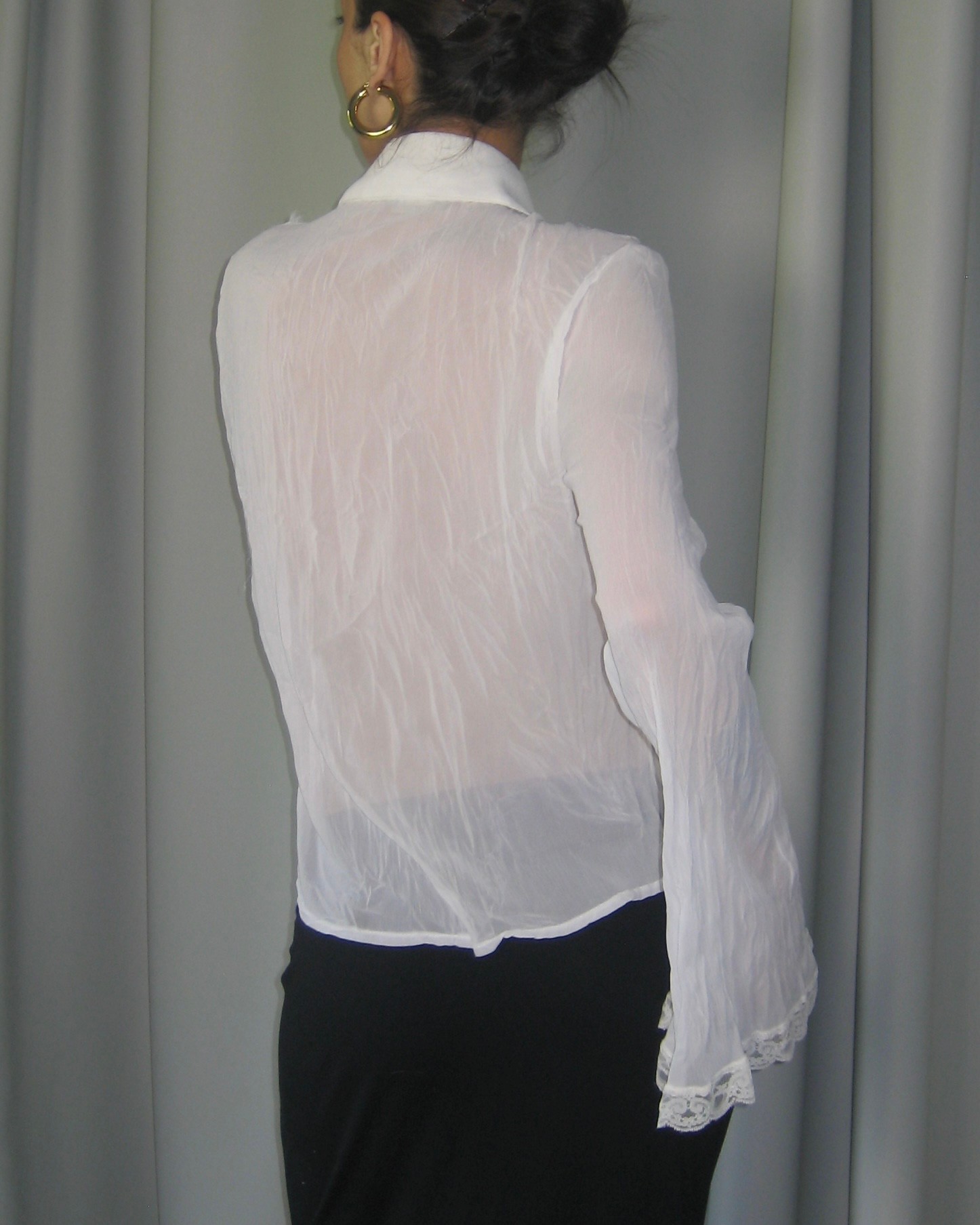 Lace Detailed Ecru Shirt