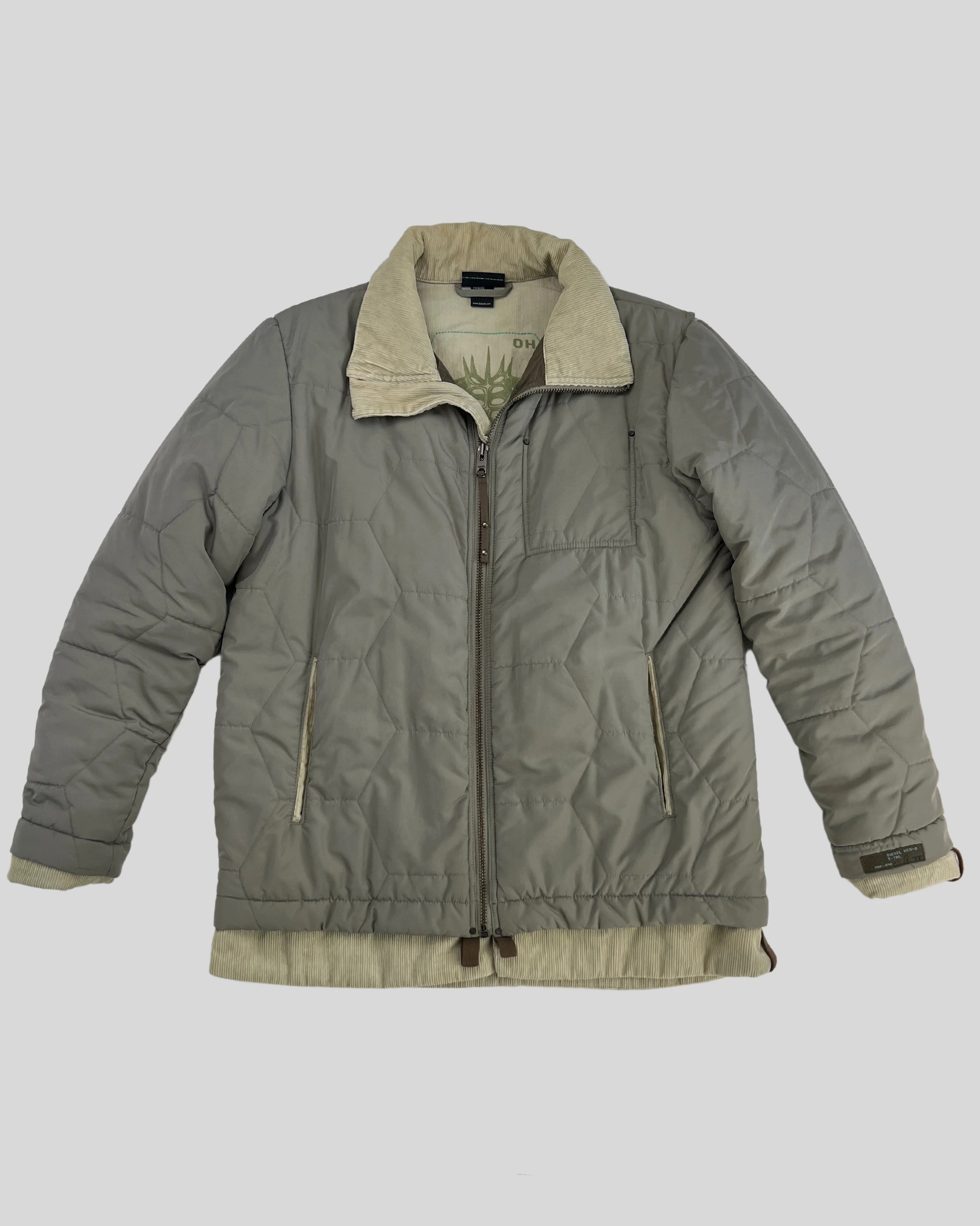 Diesel Gray Puffer Jacket