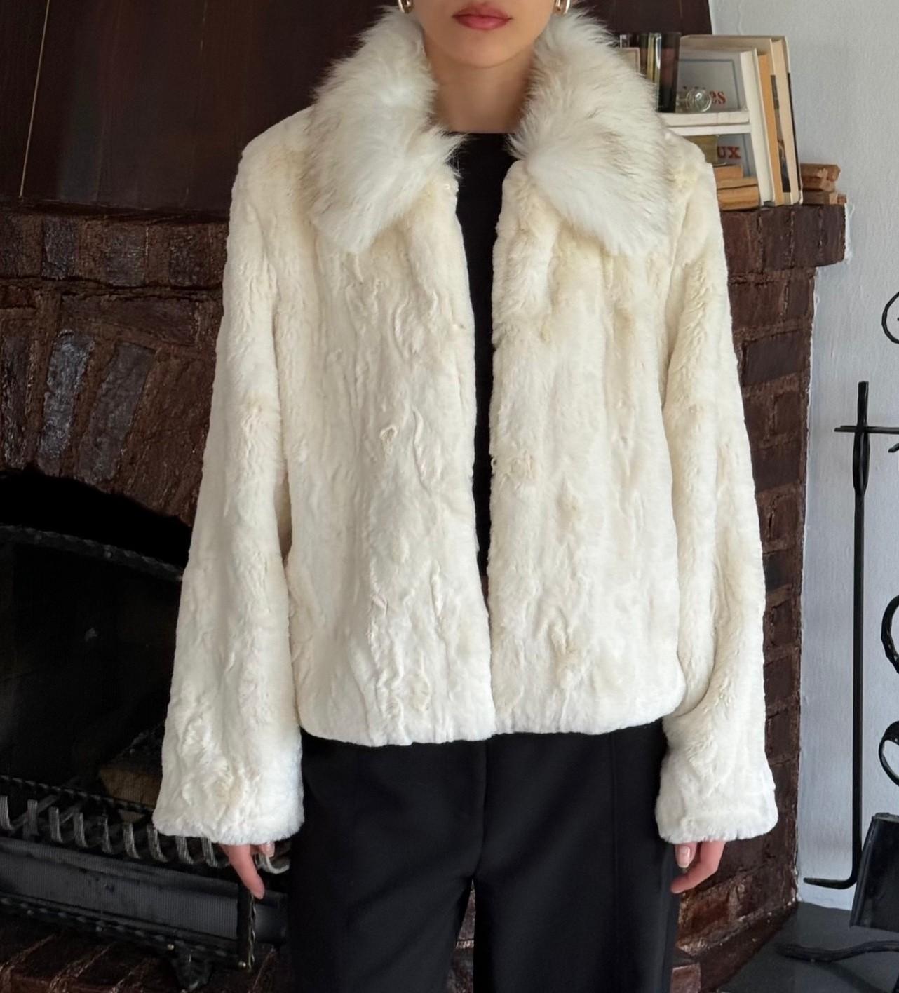 Faux Fur Jacket with Collar Detail