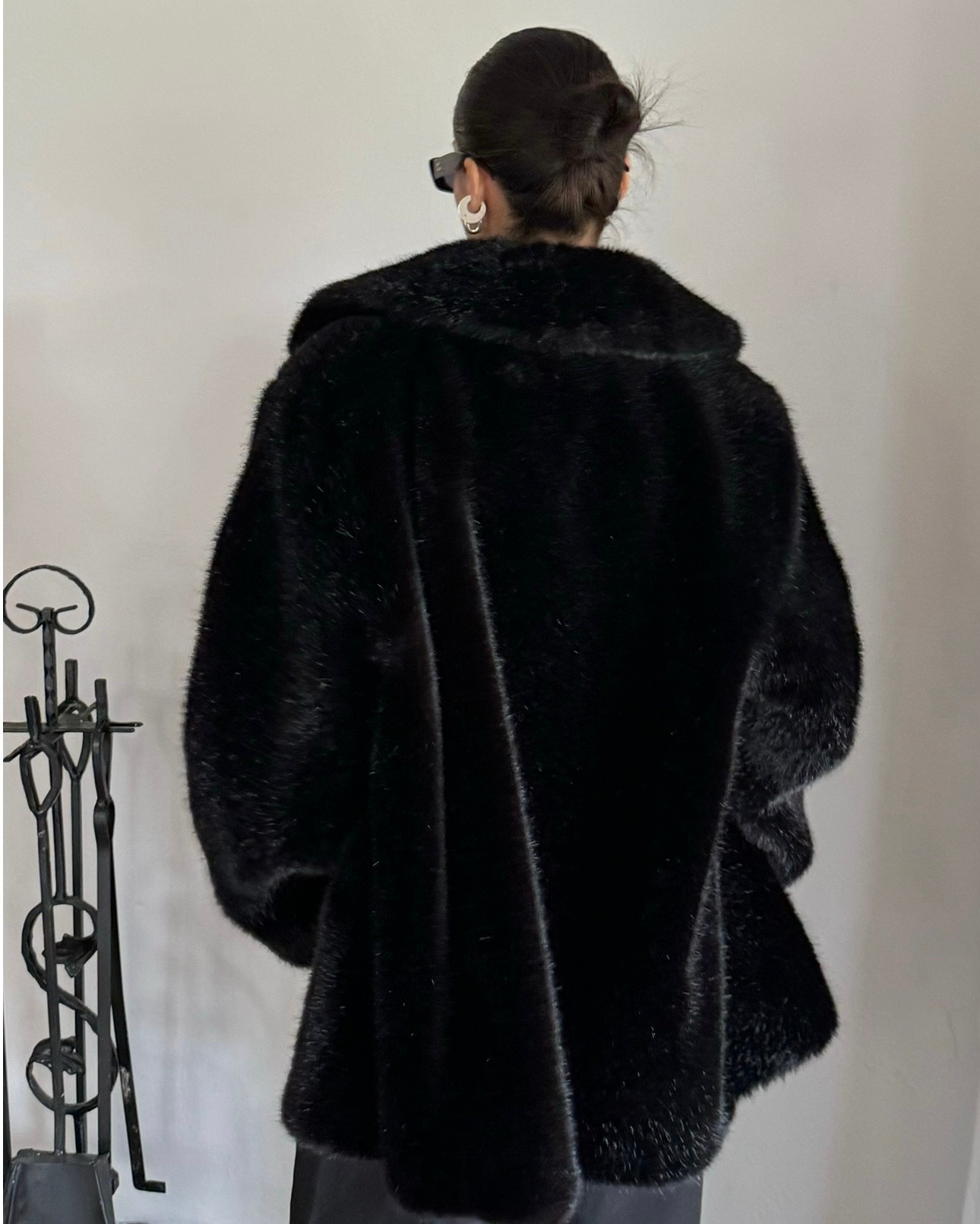 Black Faux Fur Coat