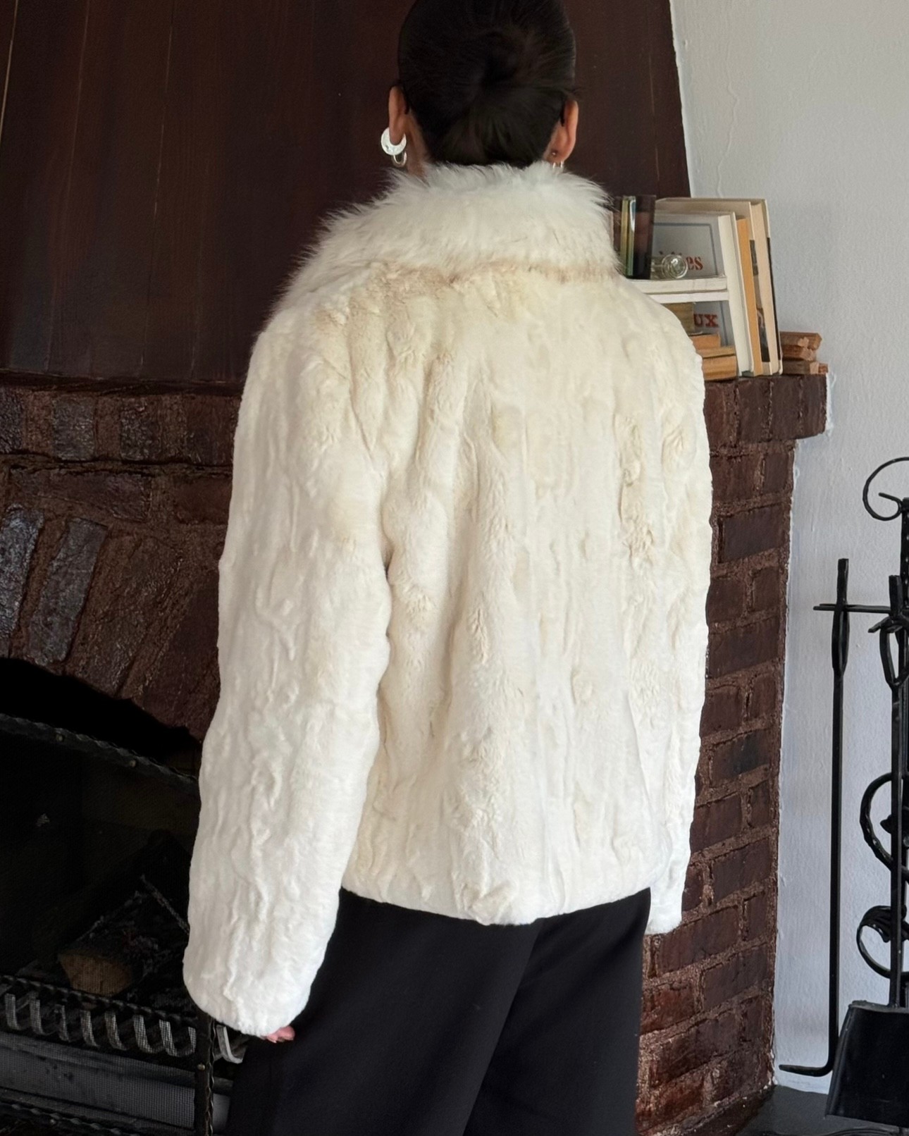 Faux Fur Jacket with Collar Detail