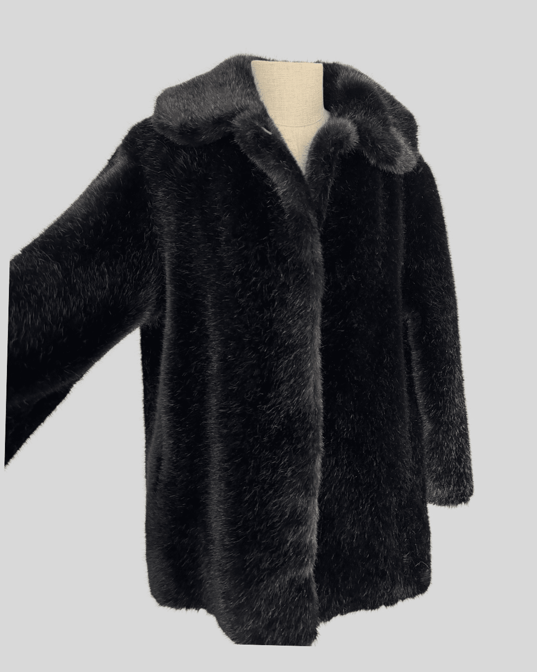 Black Faux Fur Coat