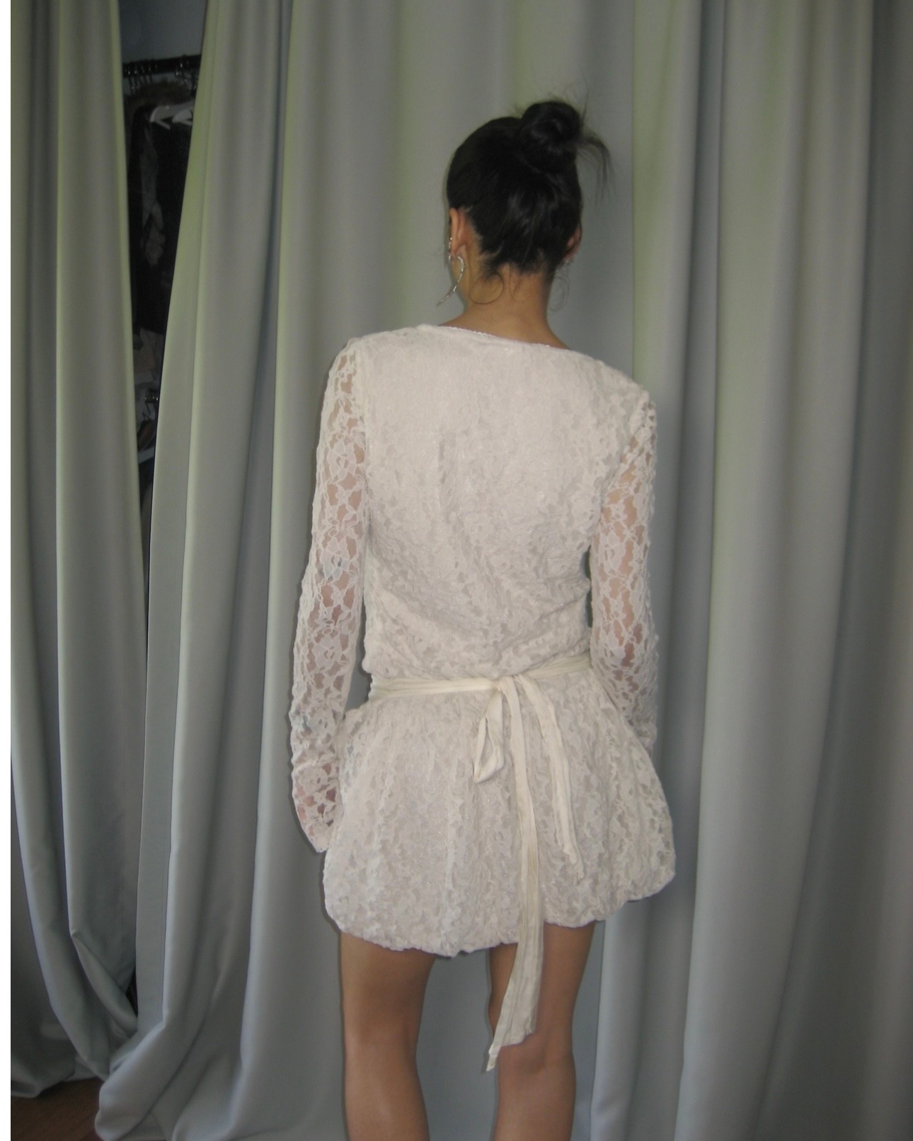 Lace Balloon Skirted Dress