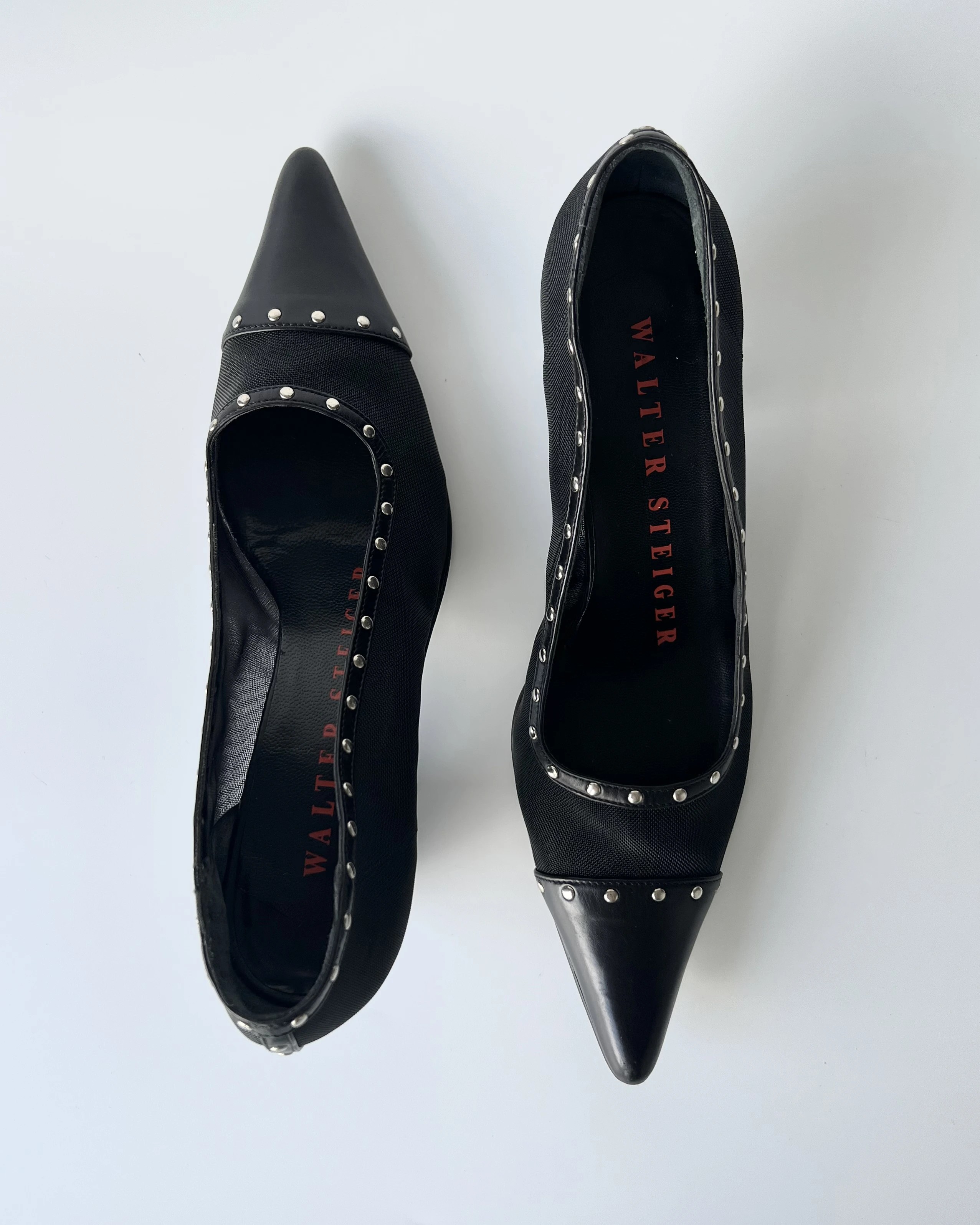 Staple Detailed Black Heeled Shoes