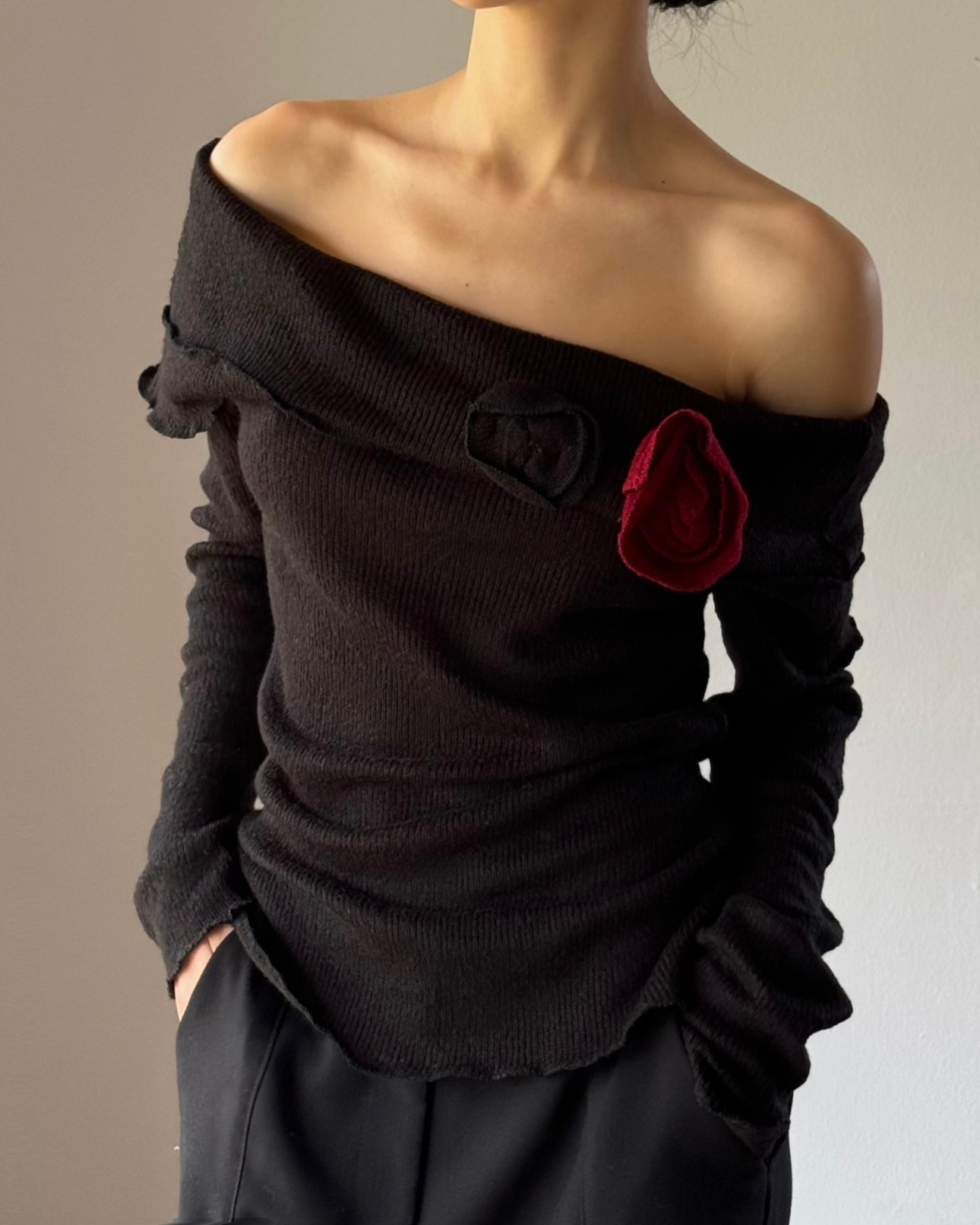 Low Shoulder Sweater