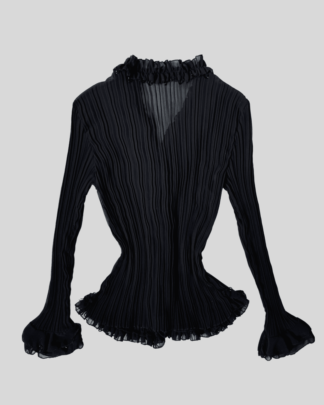 Collar Detailed Black Blouse