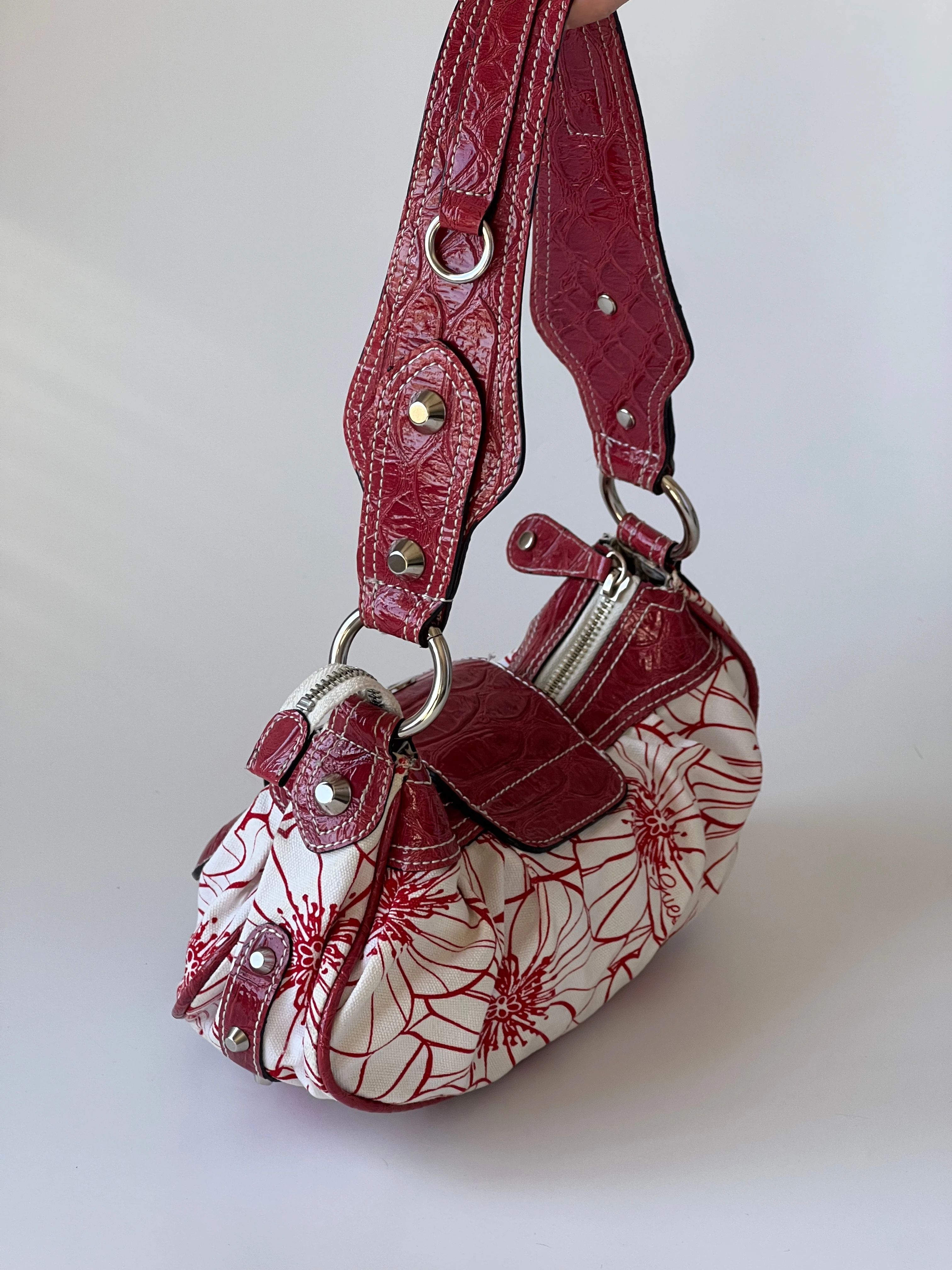 Red Guess Bag with Flower Print