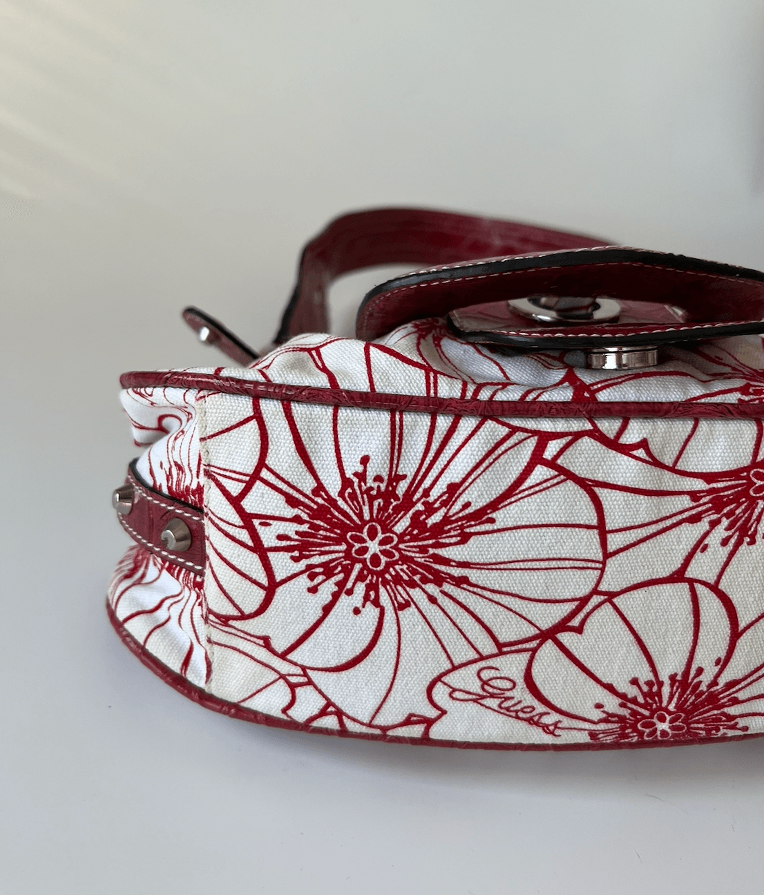 Red Guess Bag with Flower Print