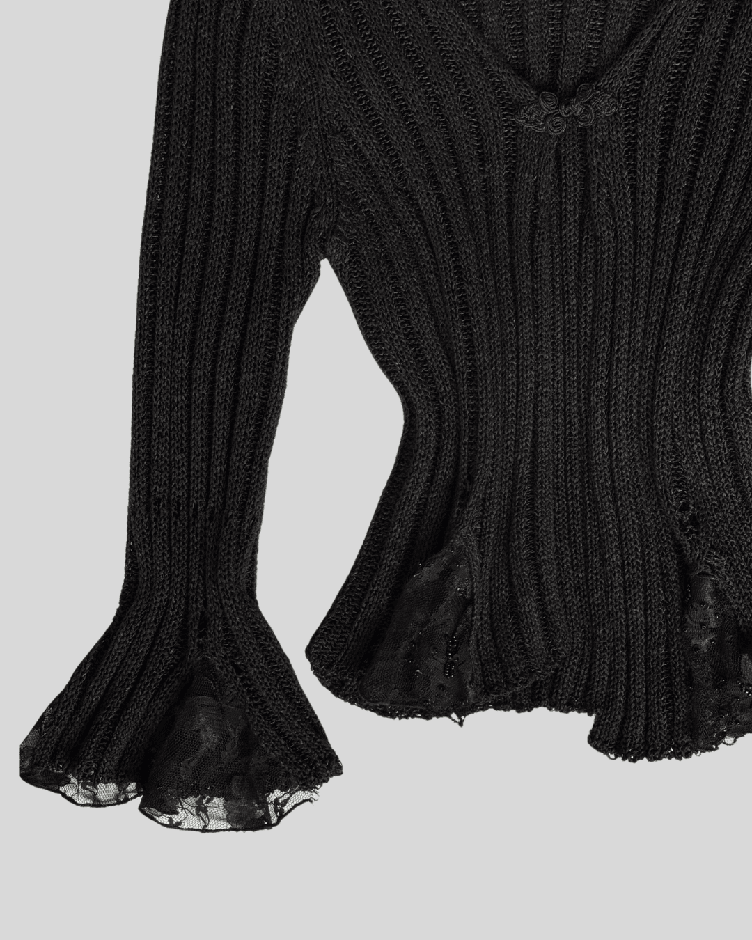 Black Lace Detailed Cardigan