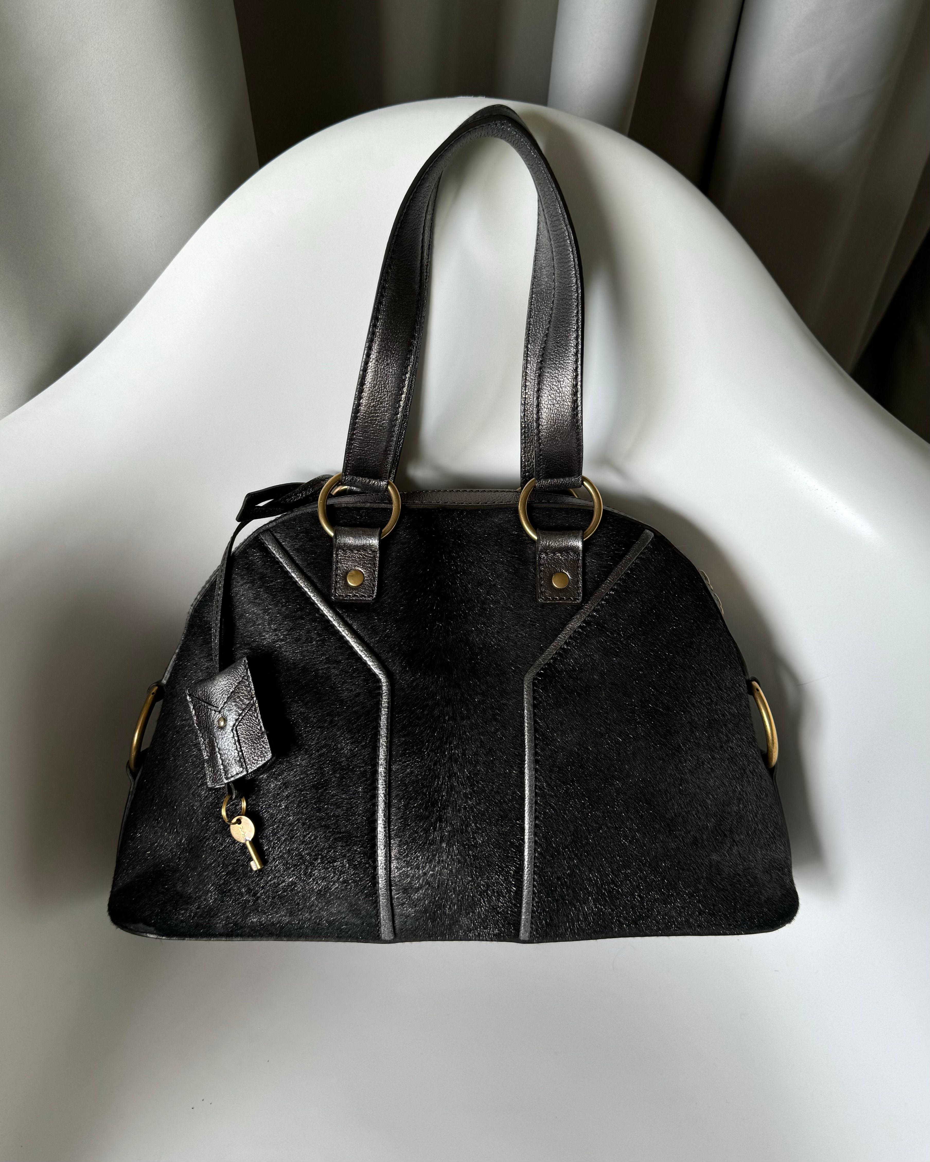 Yves Saint Laurent Calf Hair Large Muse Bag