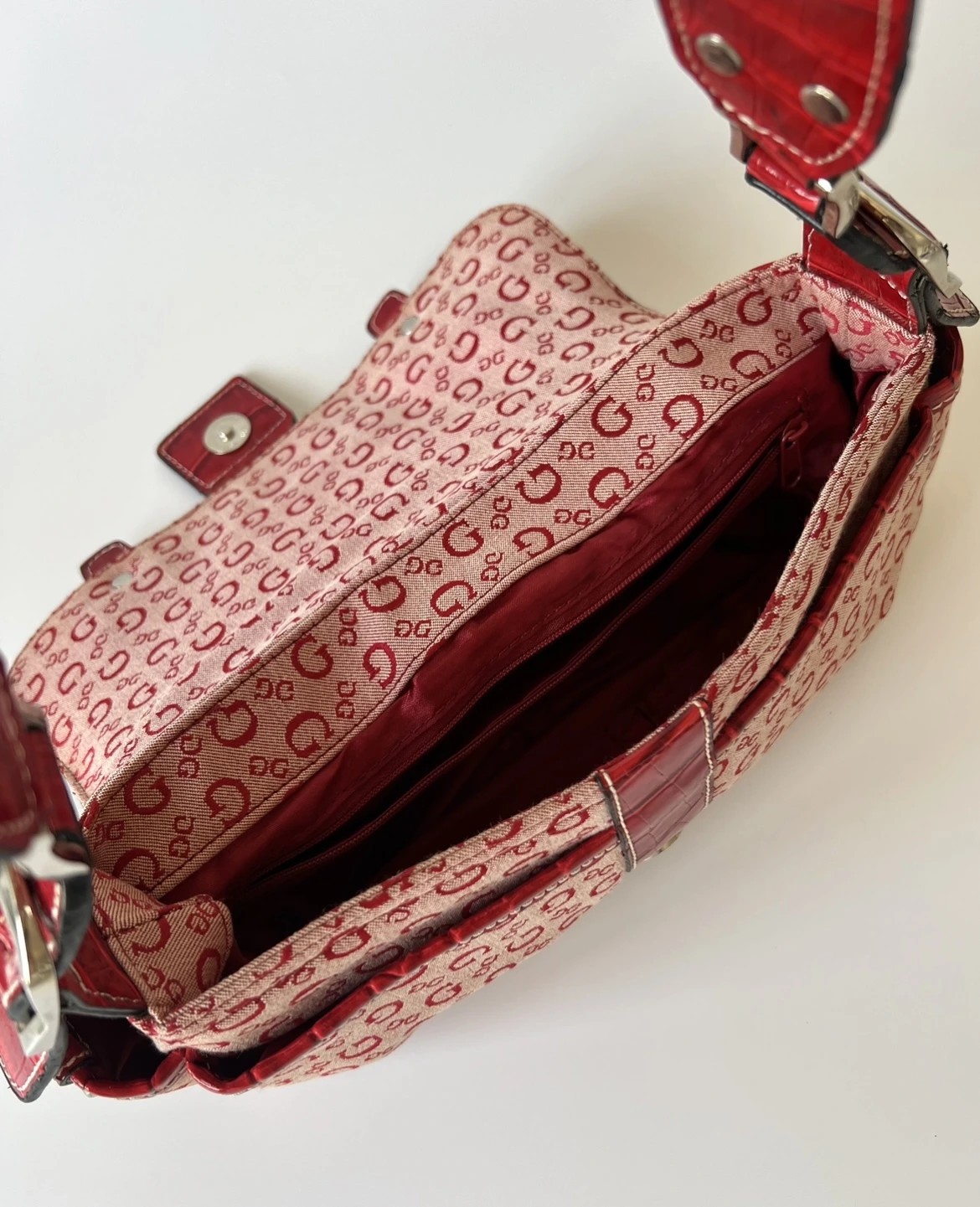 Guess Monogram Red Bag