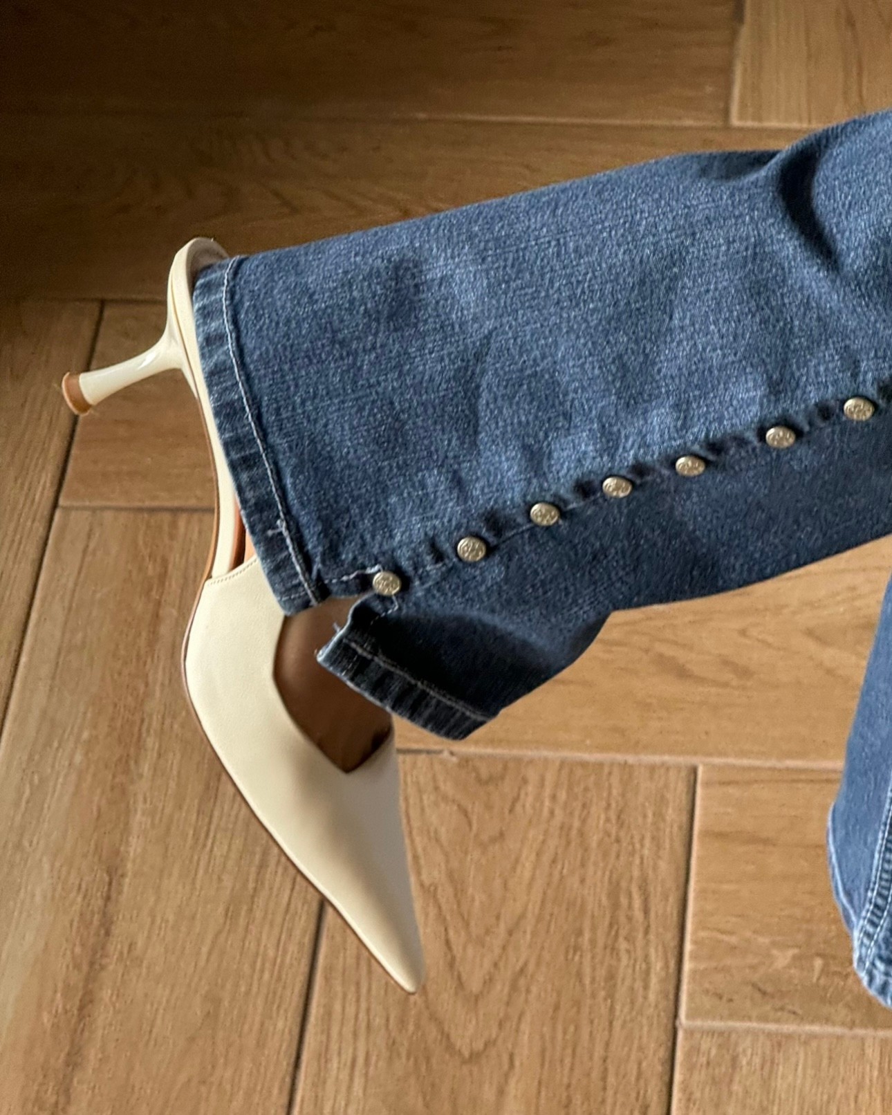 Zımba Detaylı Vintage Jean