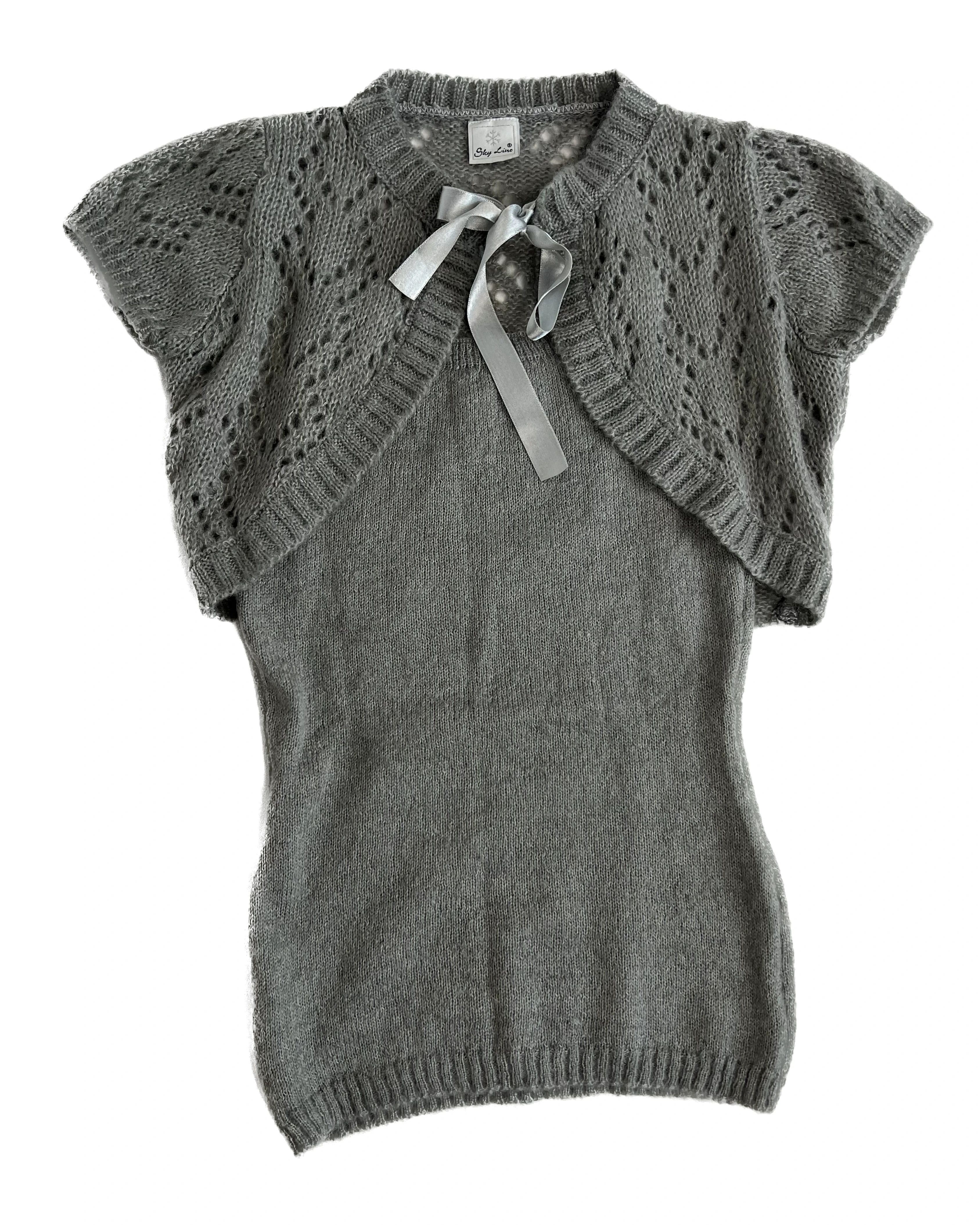 Two Piece Gray Set with Bolero