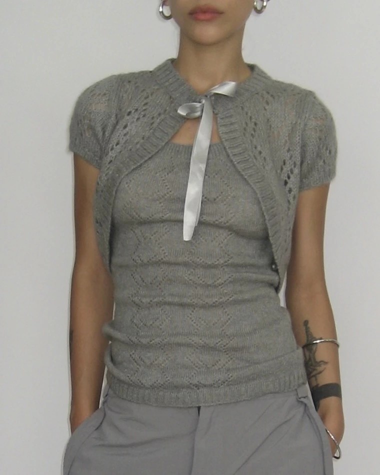 Two Piece Gray Set with Bolero