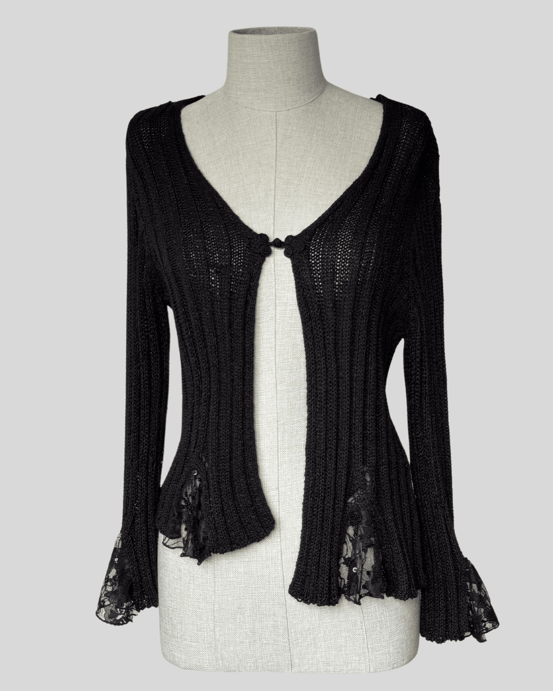 Black Lace Detailed Cardigan