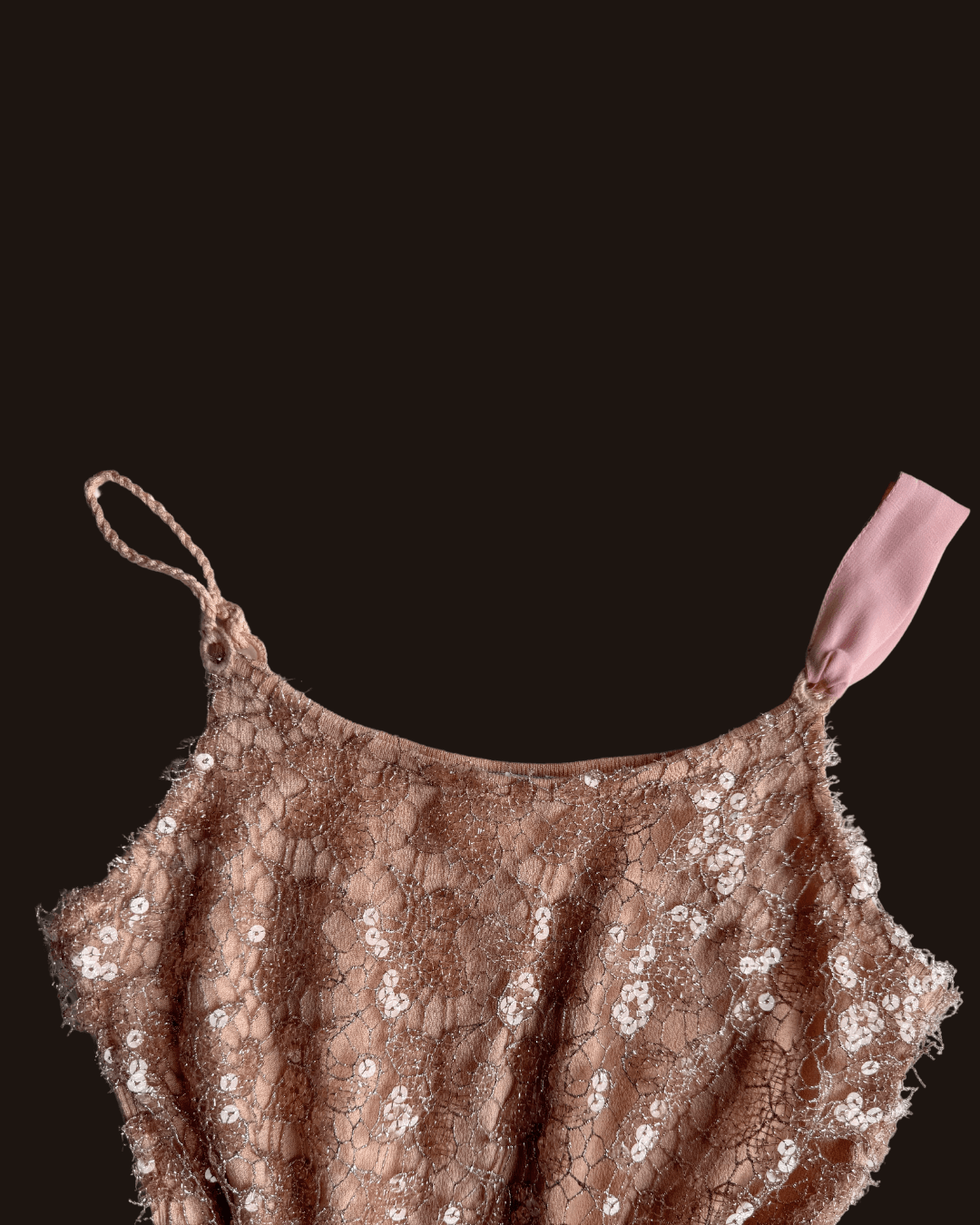 Vakko Lace Sequin Straps