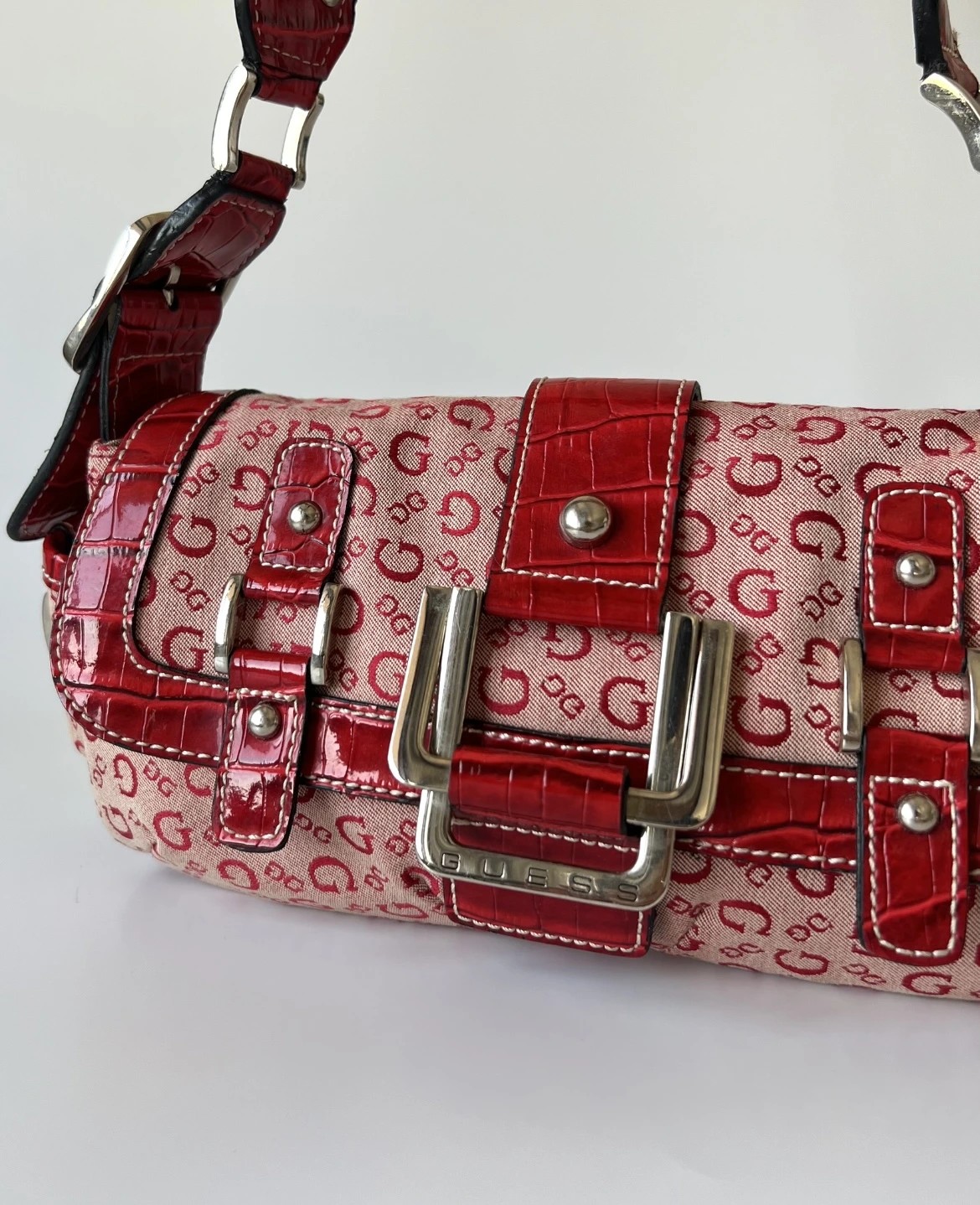 Guess Monogram Red Bag