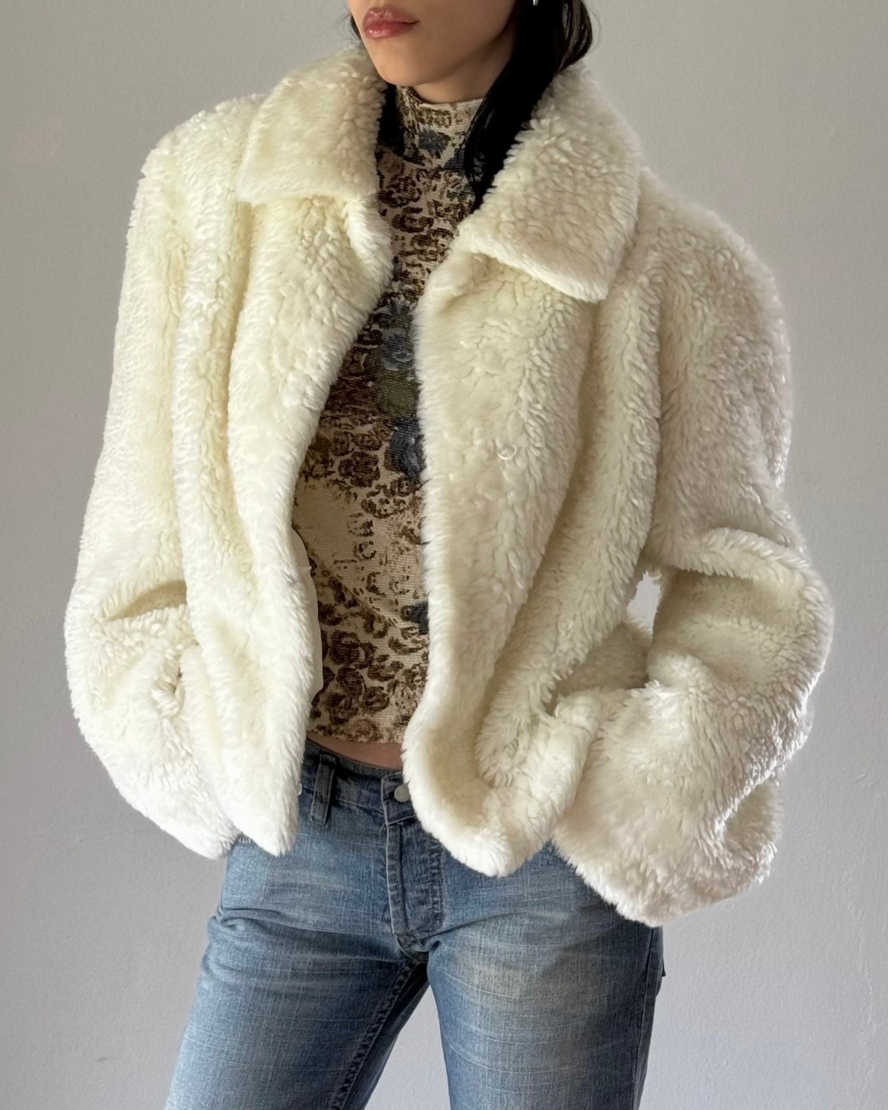 Cream Faux Fur Jacket