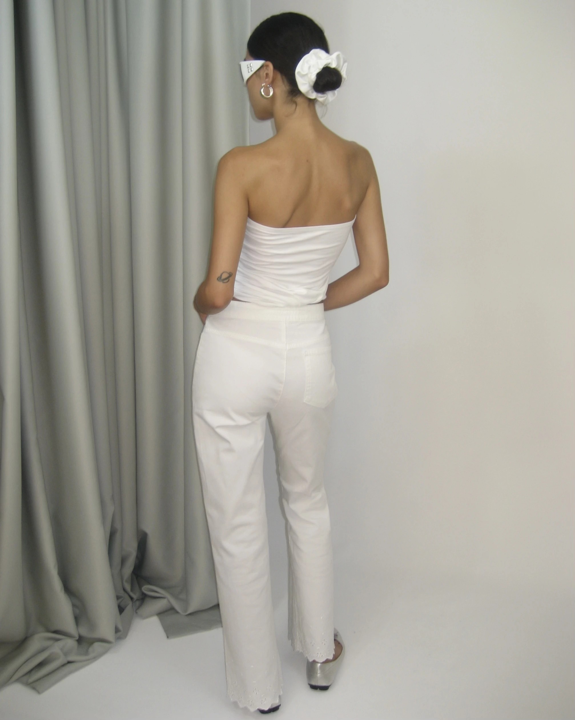 Escada Sport White Trousers with Leg Detail