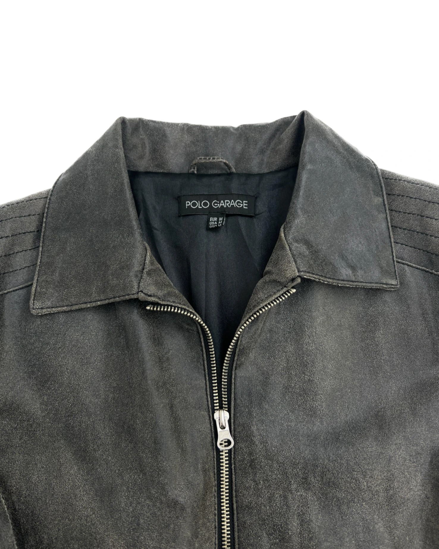 Polo Garage Gray Leather Jacket