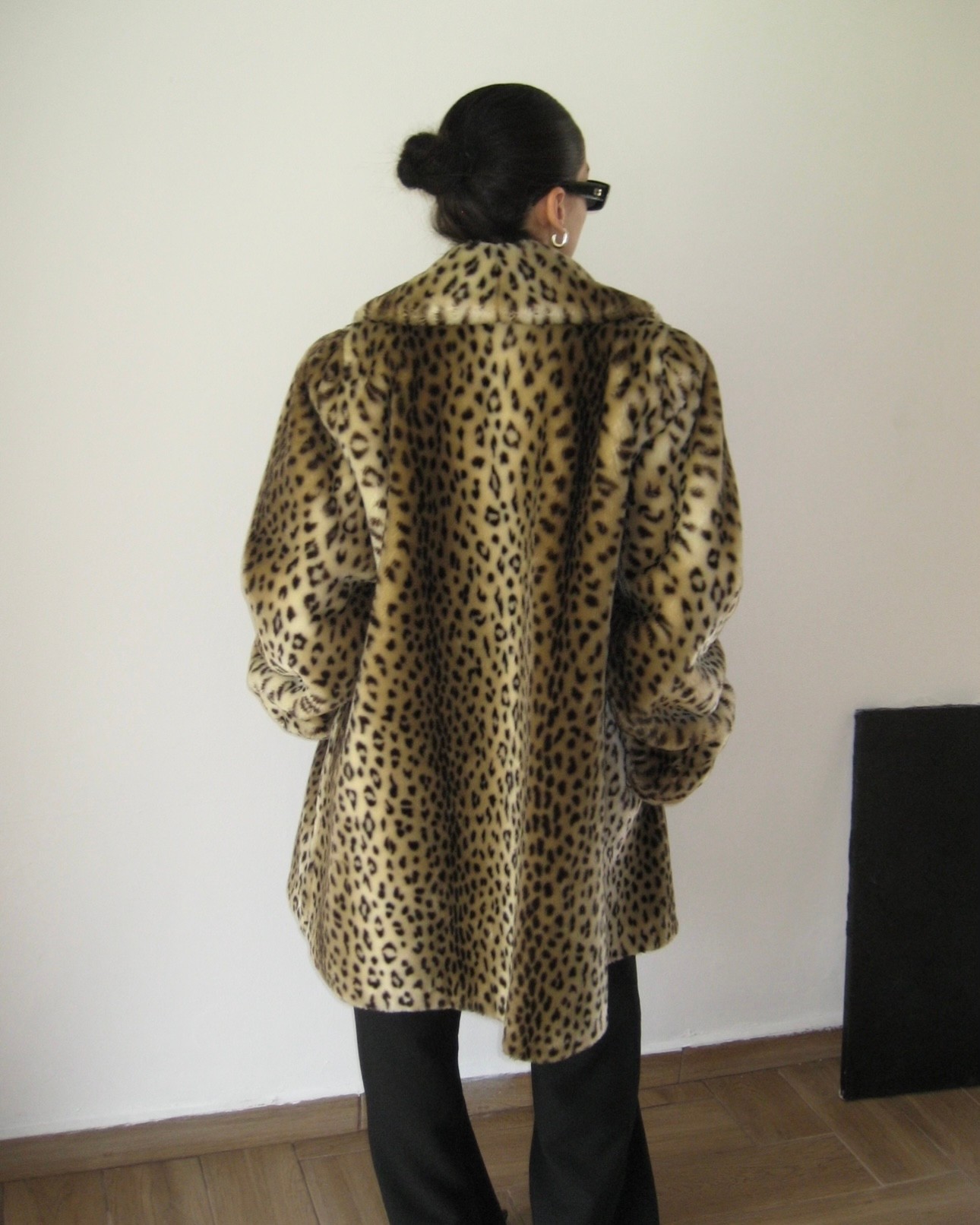 Leopard Print Faux Fur Coat