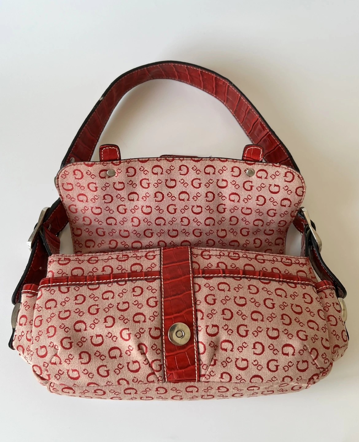 Guess Monogram Red Bag