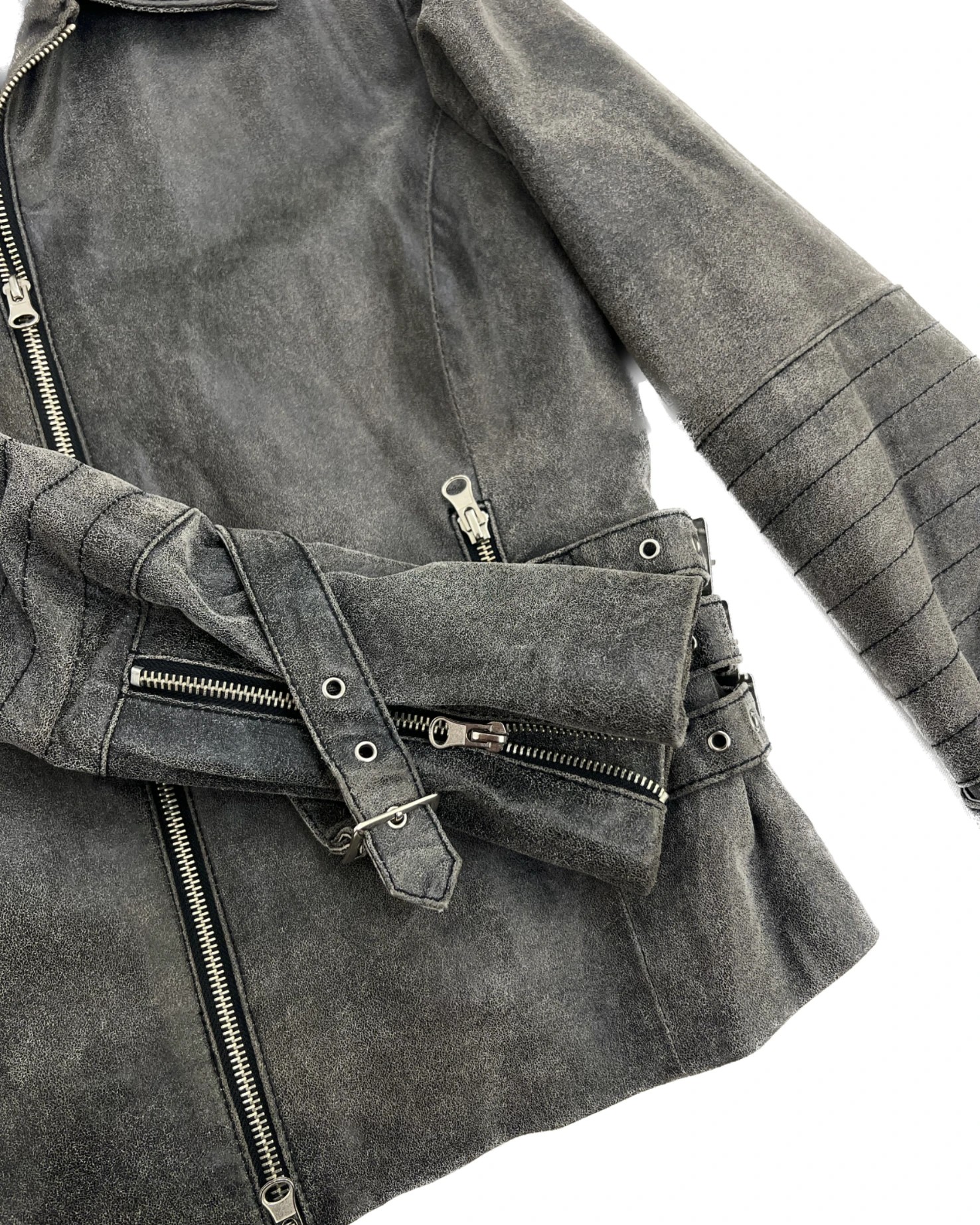 Polo Garage Gray Leather Jacket