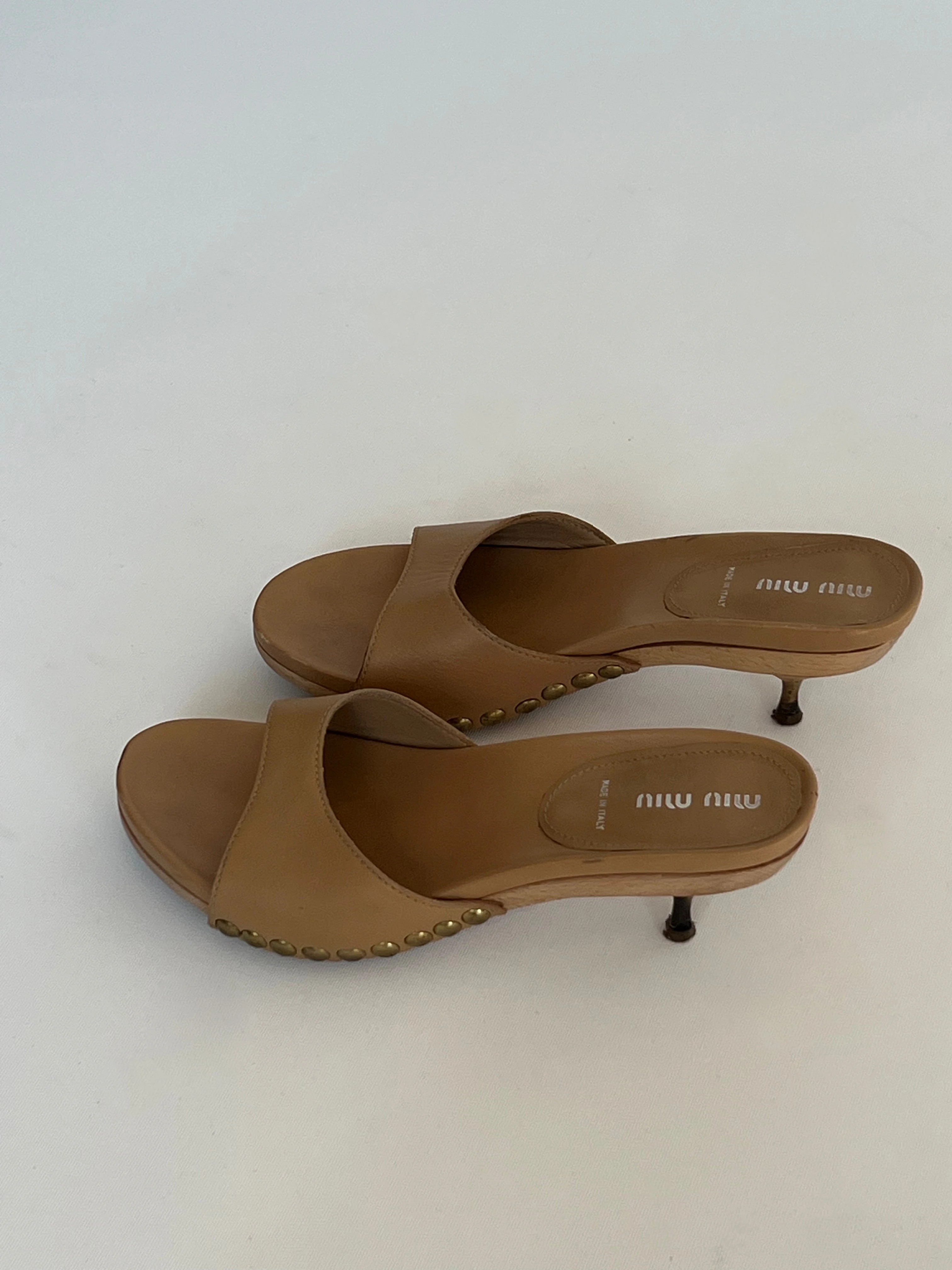 Miu Miu Vintage Heeled Slippers