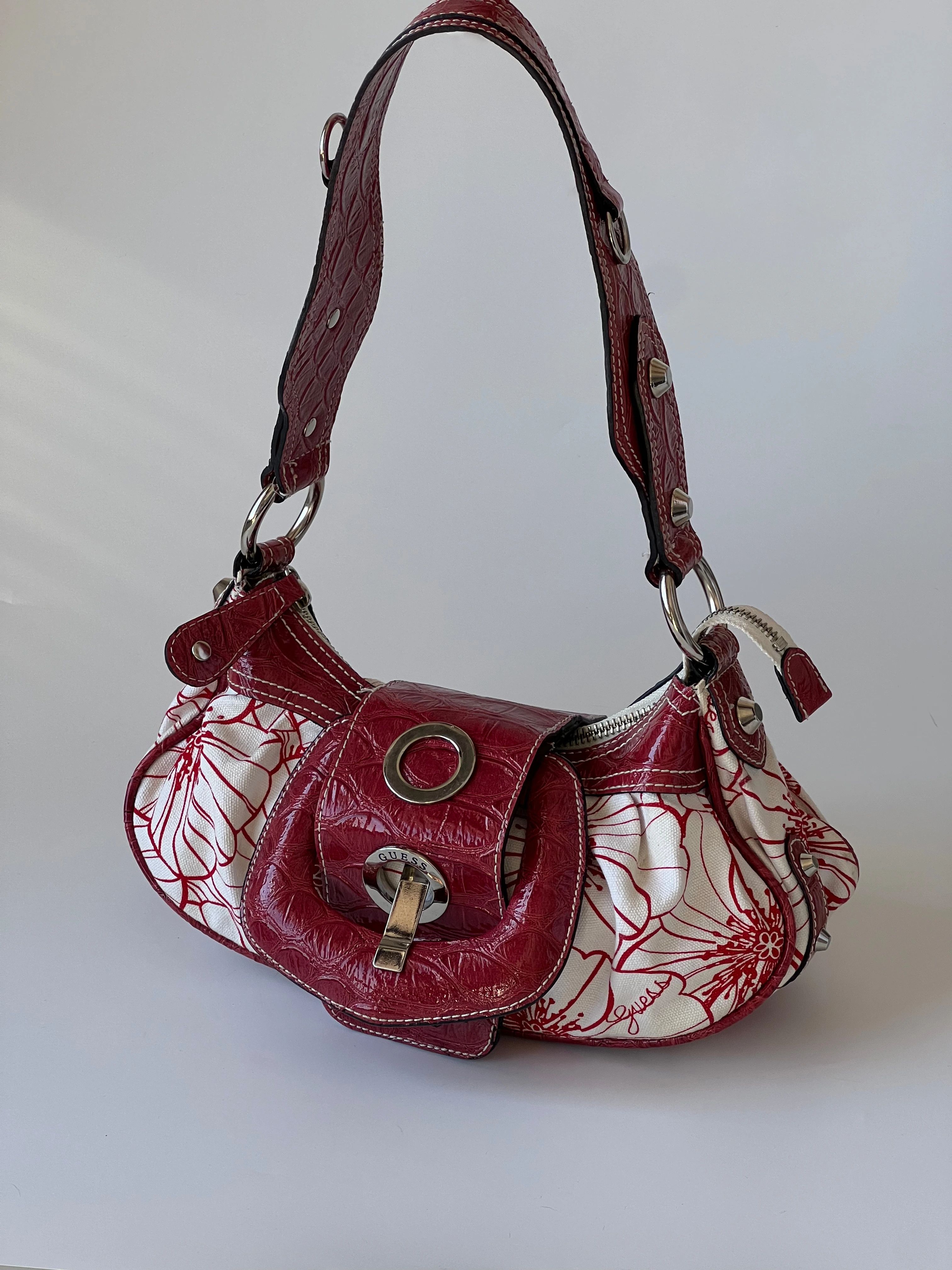 Red Guess Bag with Flower Print