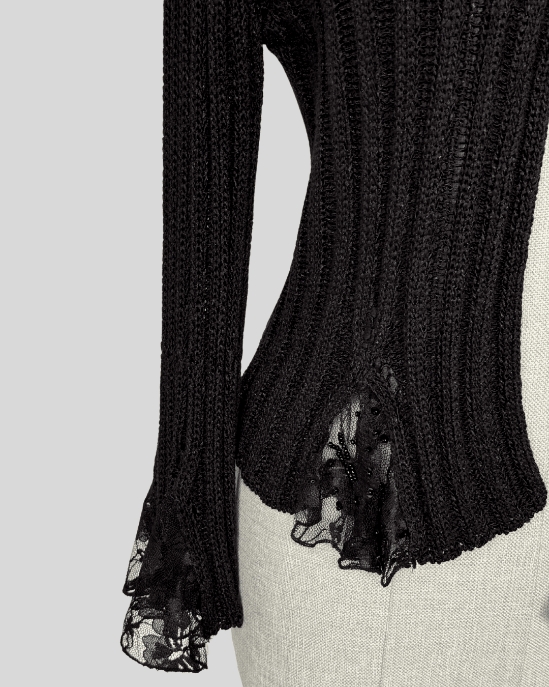 Black Lace Detailed Cardigan