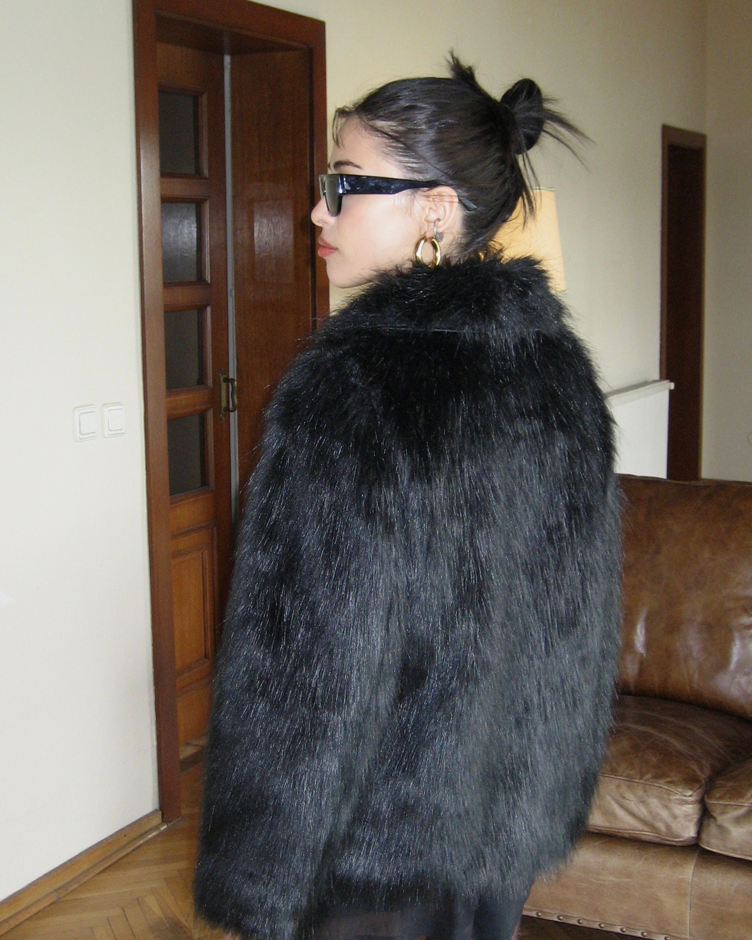 Black Short Faux Fur Jacket