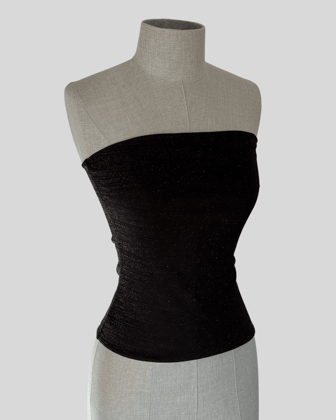 Knitted Sim Detailed Strapless Top