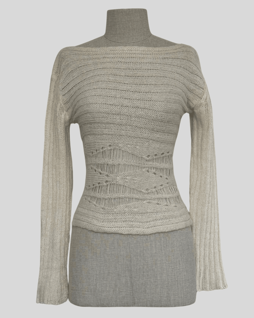 Wool Blend Boat Neck Sweater