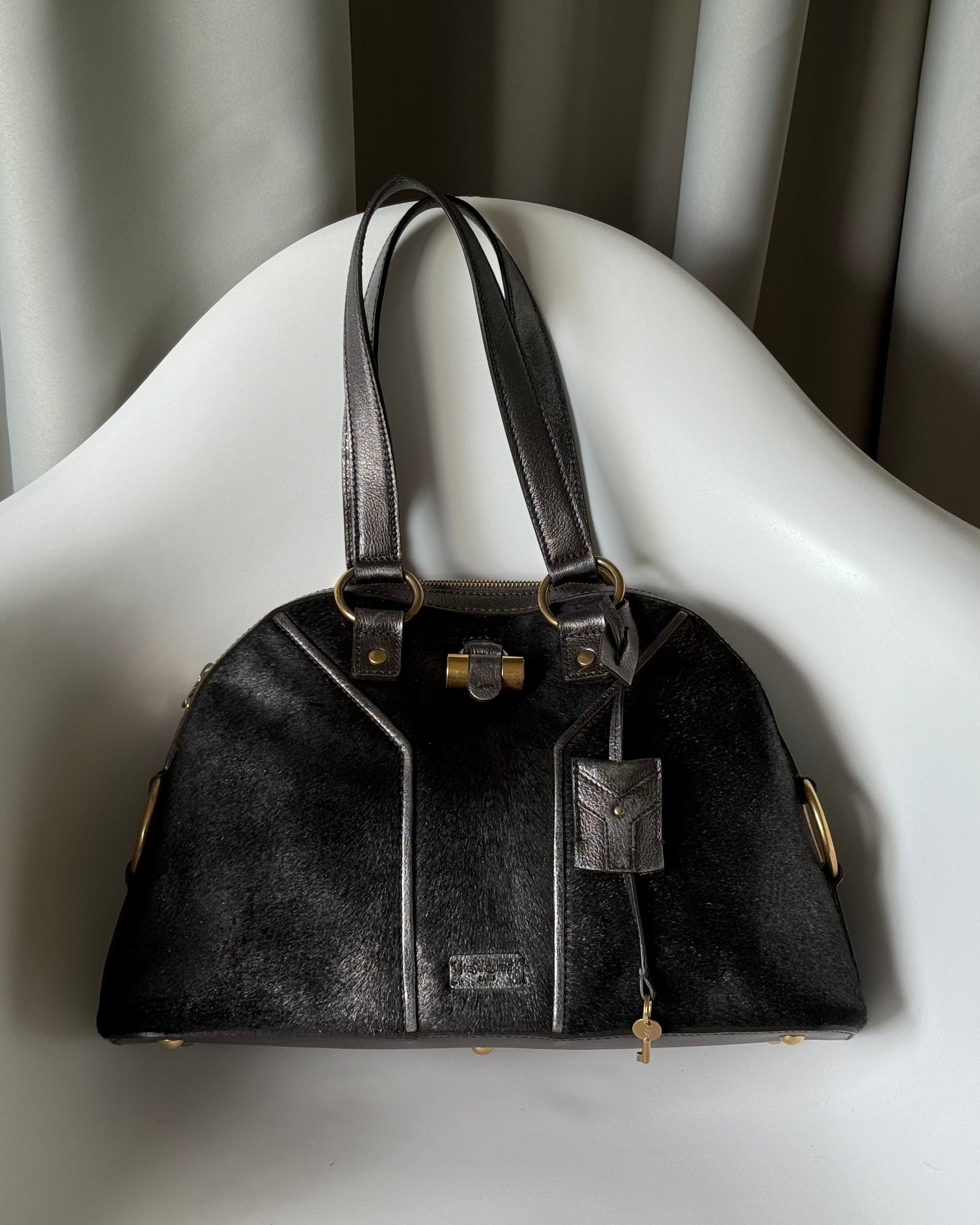 Yves Saint Laurent Calf Hair Large Muse Bag