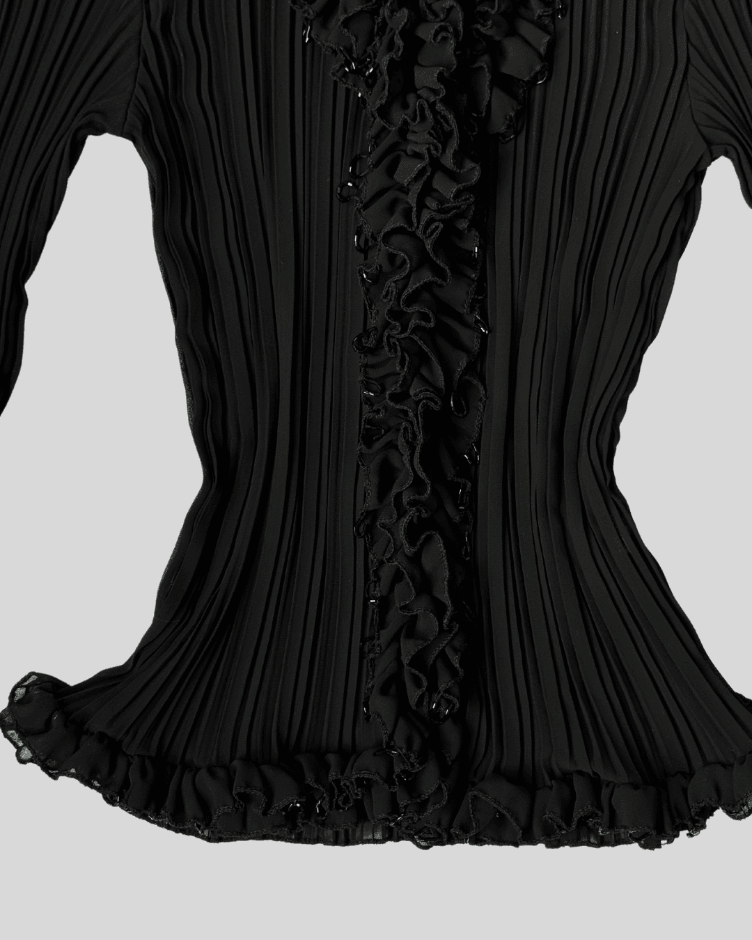 Collar Detailed Black Blouse