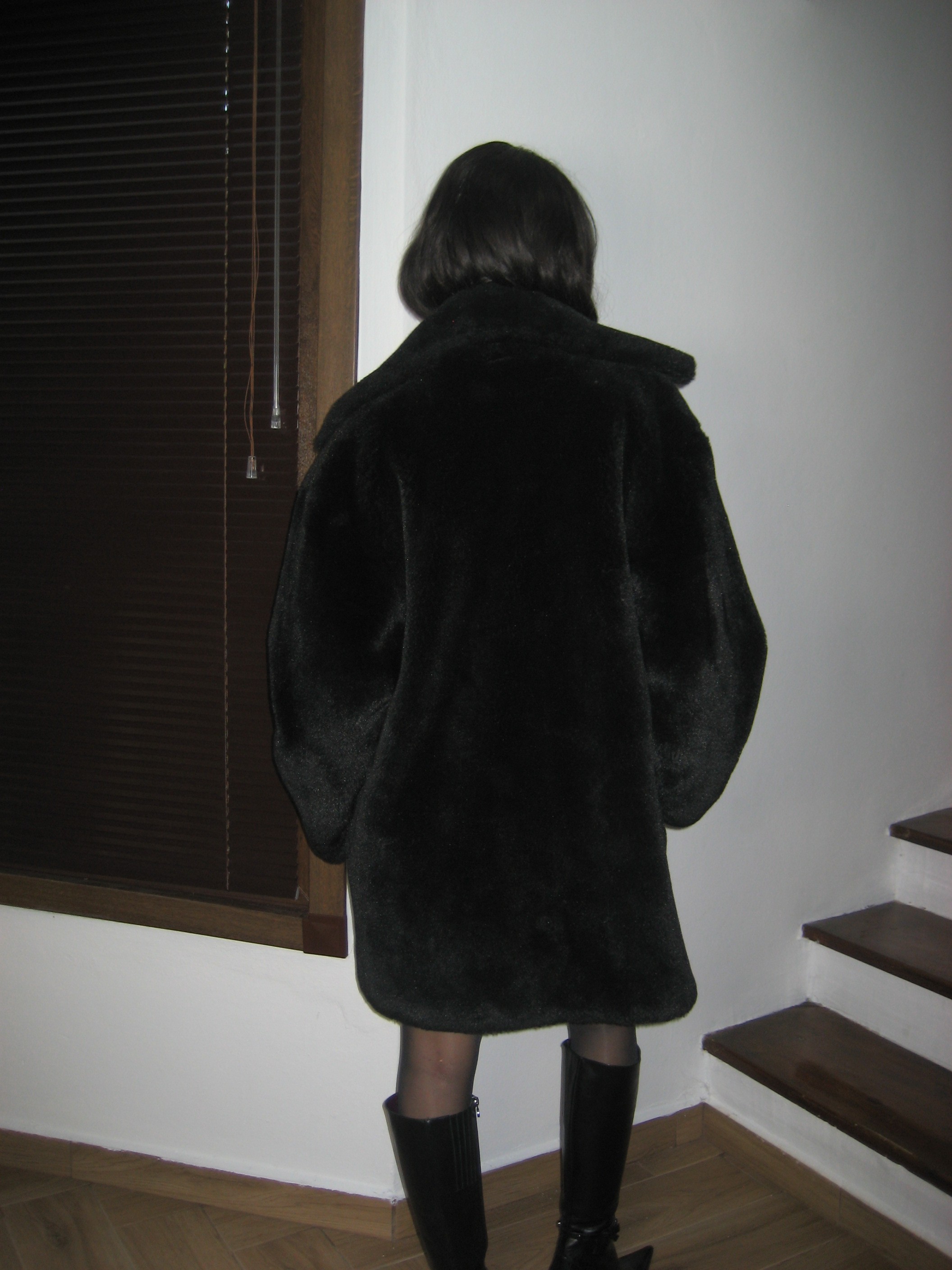 Black Faux Fur Coat