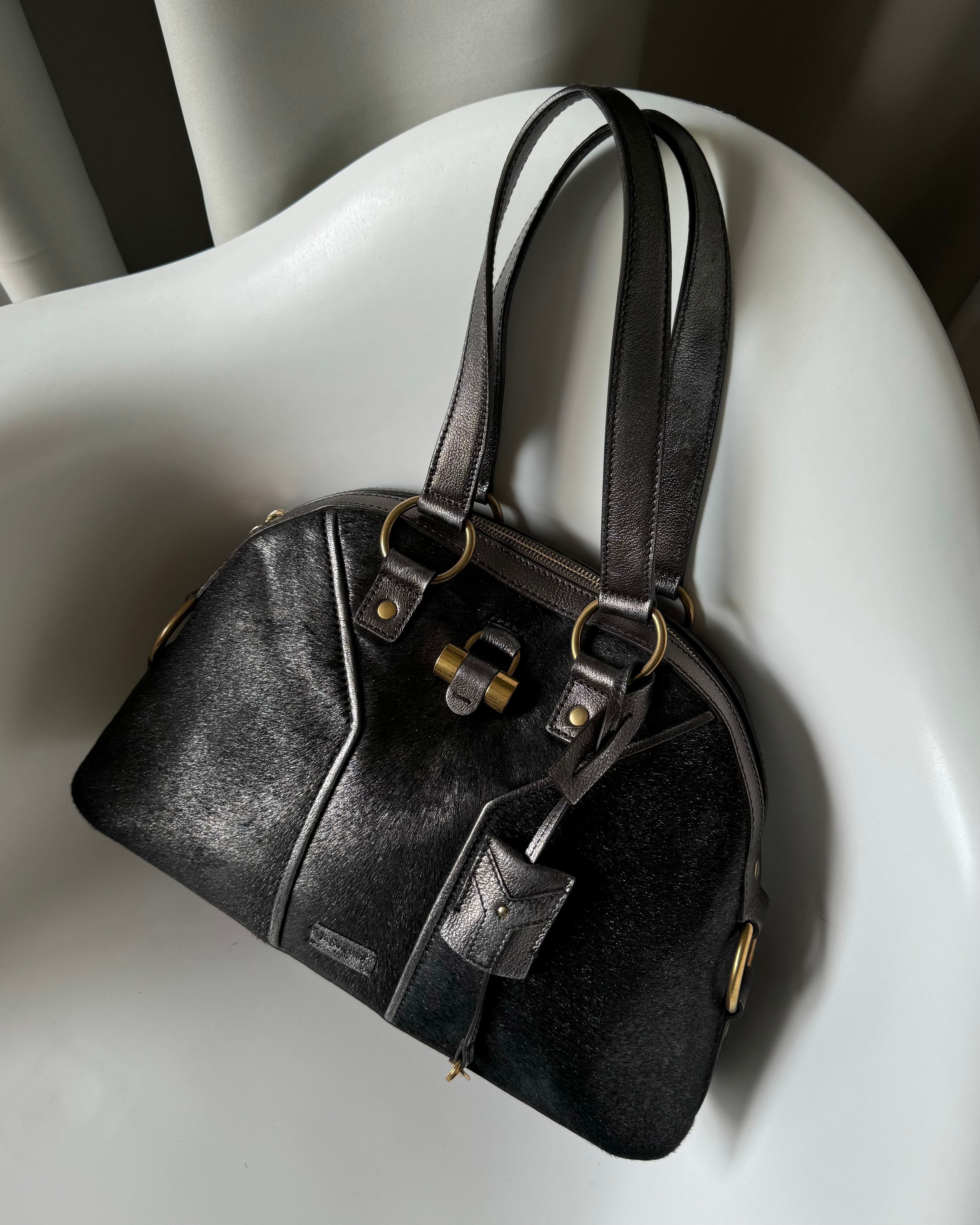 Yves Saint Laurent Calf Hair Large Muse Bag