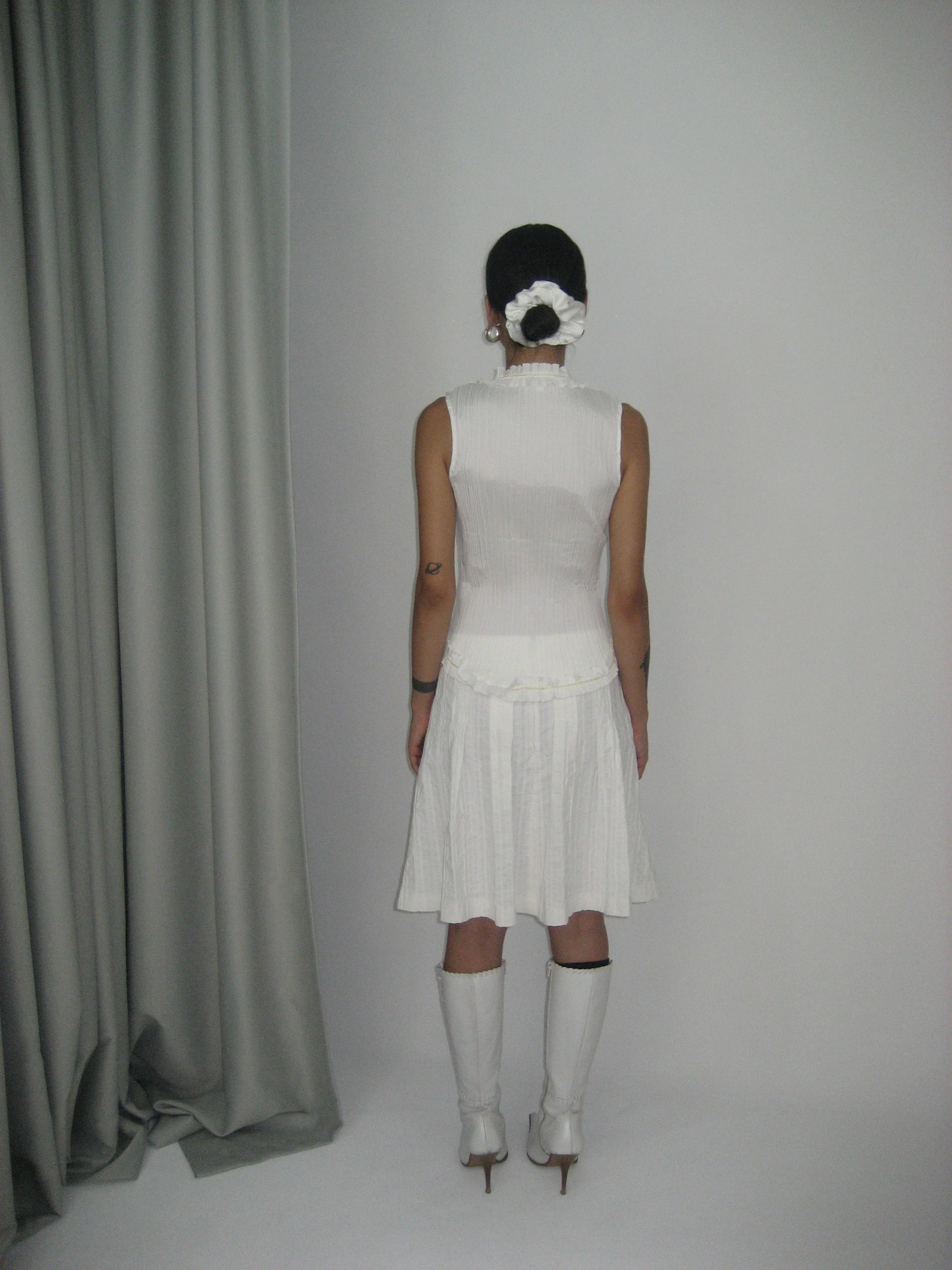 Ruffle Detailed White Blouse