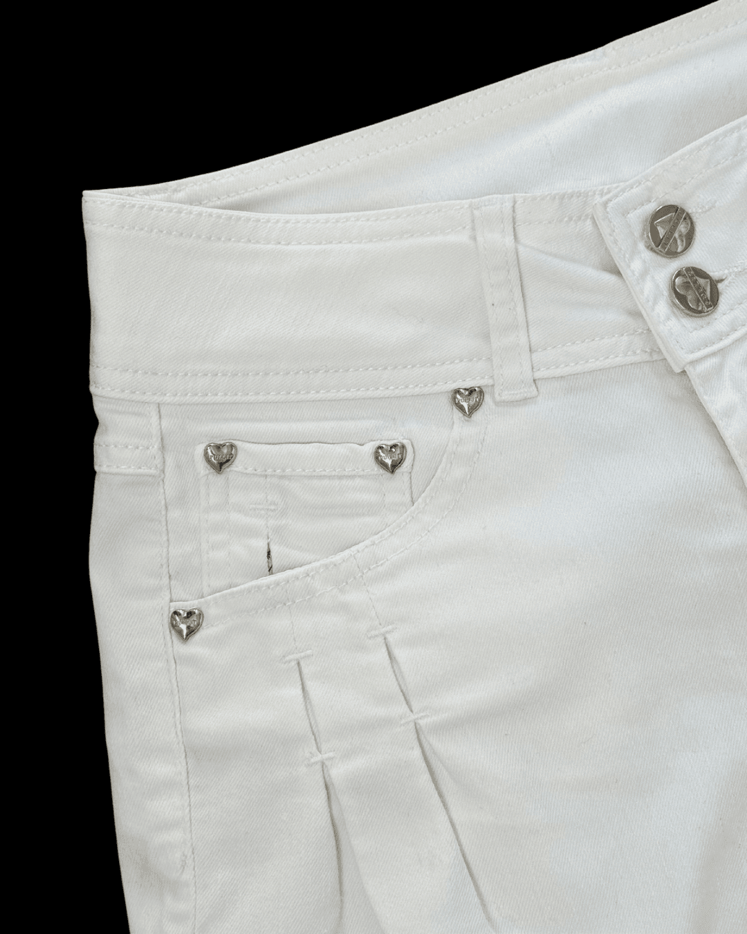 White Low Waist Pants