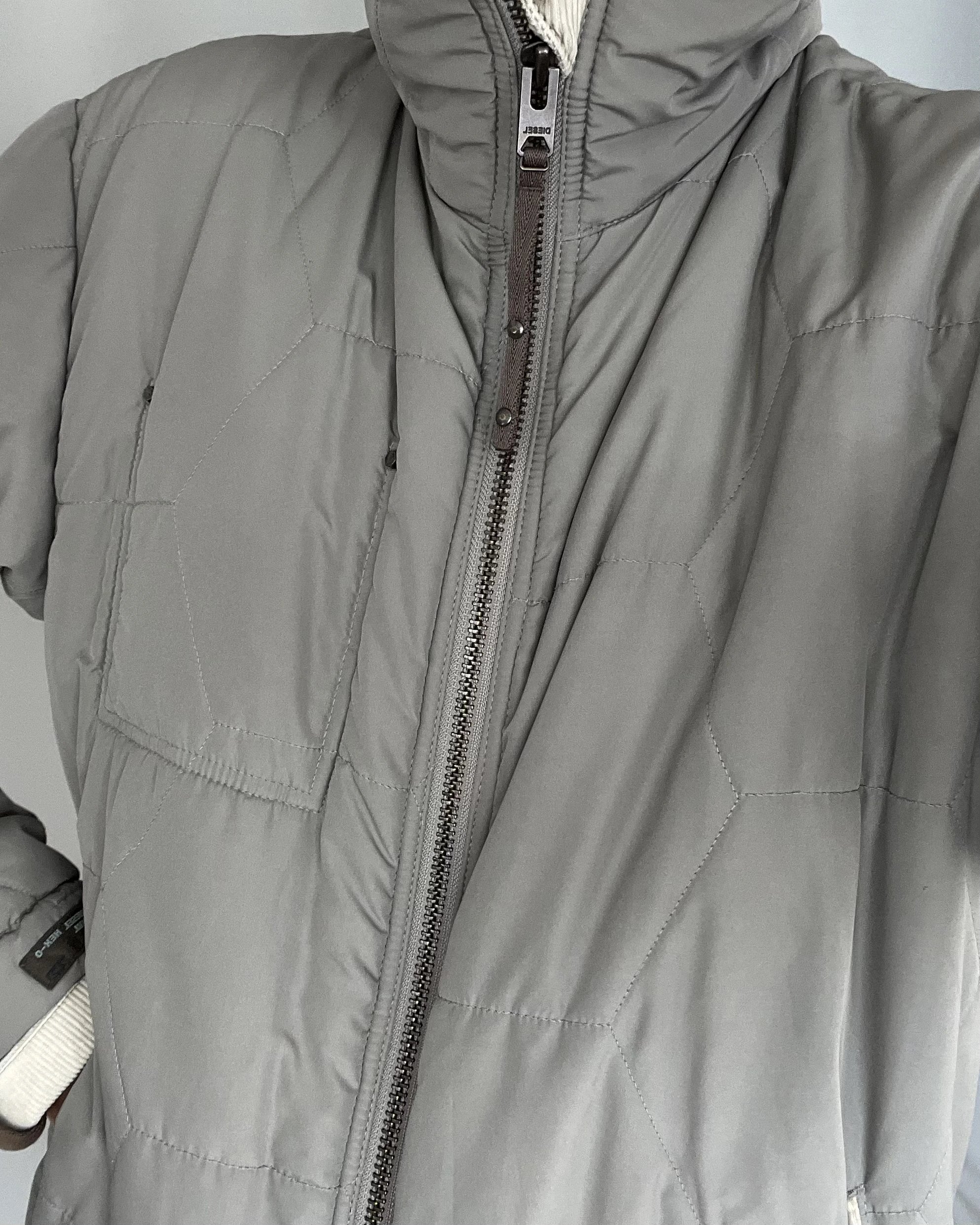 Diesel Gray Puffer Jacket